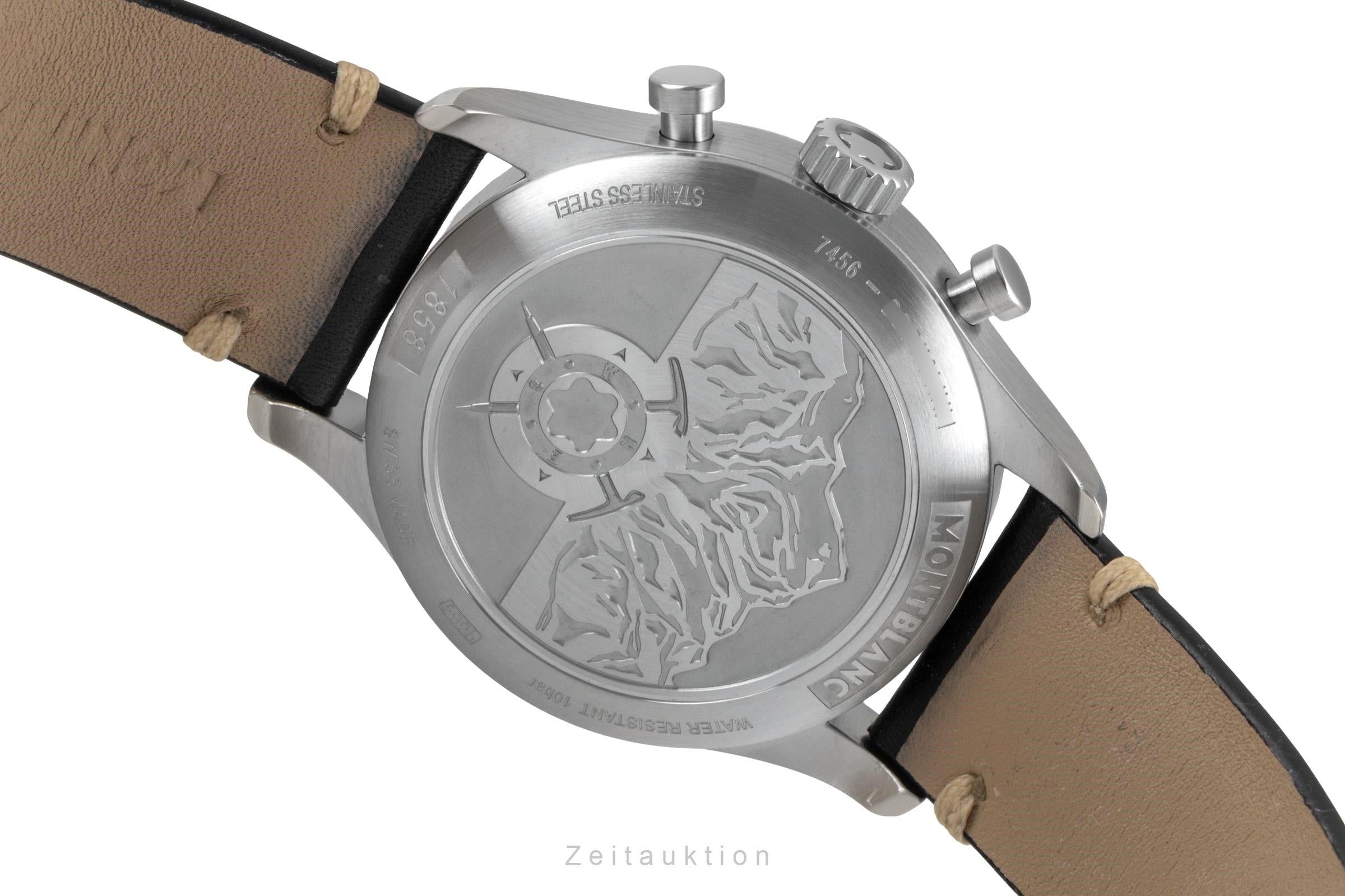 Montblanc 1858 cronógrafo acero automático reloj para caballeros MB117836, 7456  [2604090]