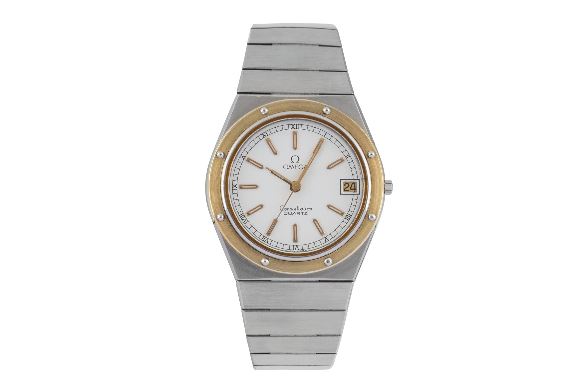 Omega Constellation steel / gold quartz men's watch 196.0147 / 396.0879 Vintage  [2604102]