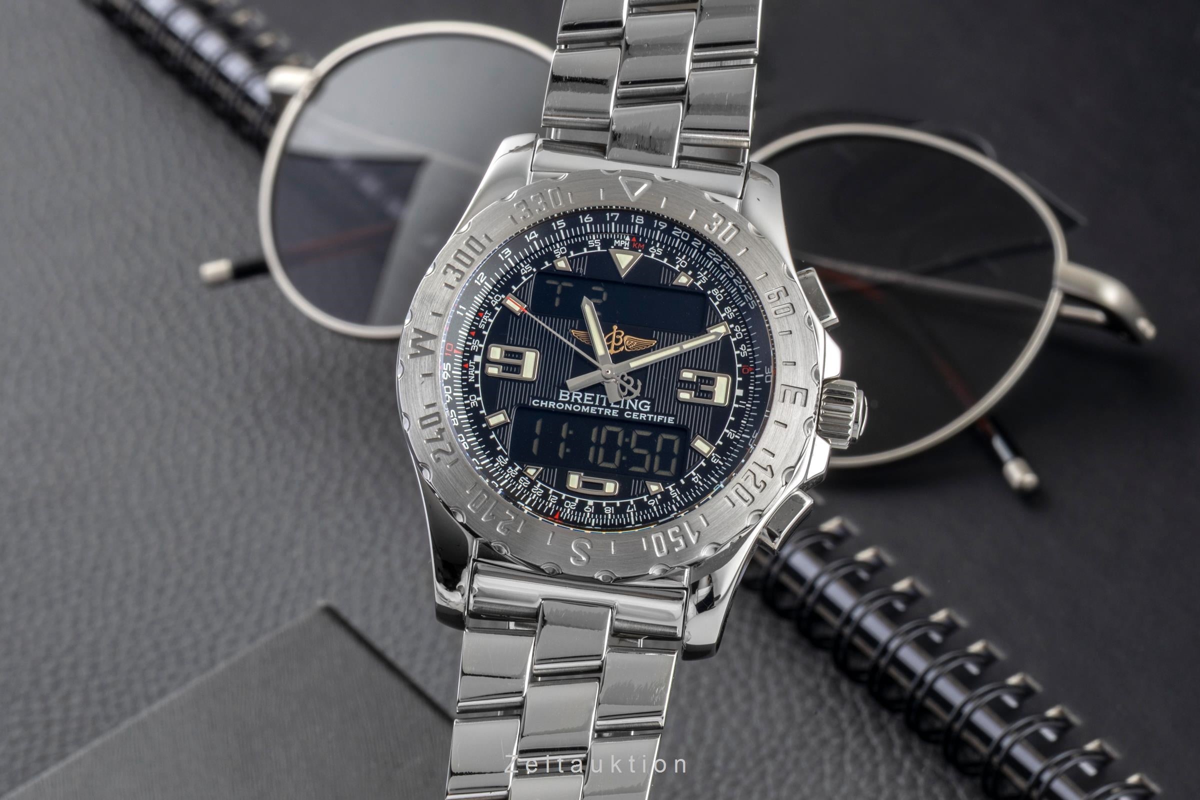 Breitling Airwolf cronógrafo acero cuarzo reloj para caballeros A78363 VP: 4650EUR  [2604103]