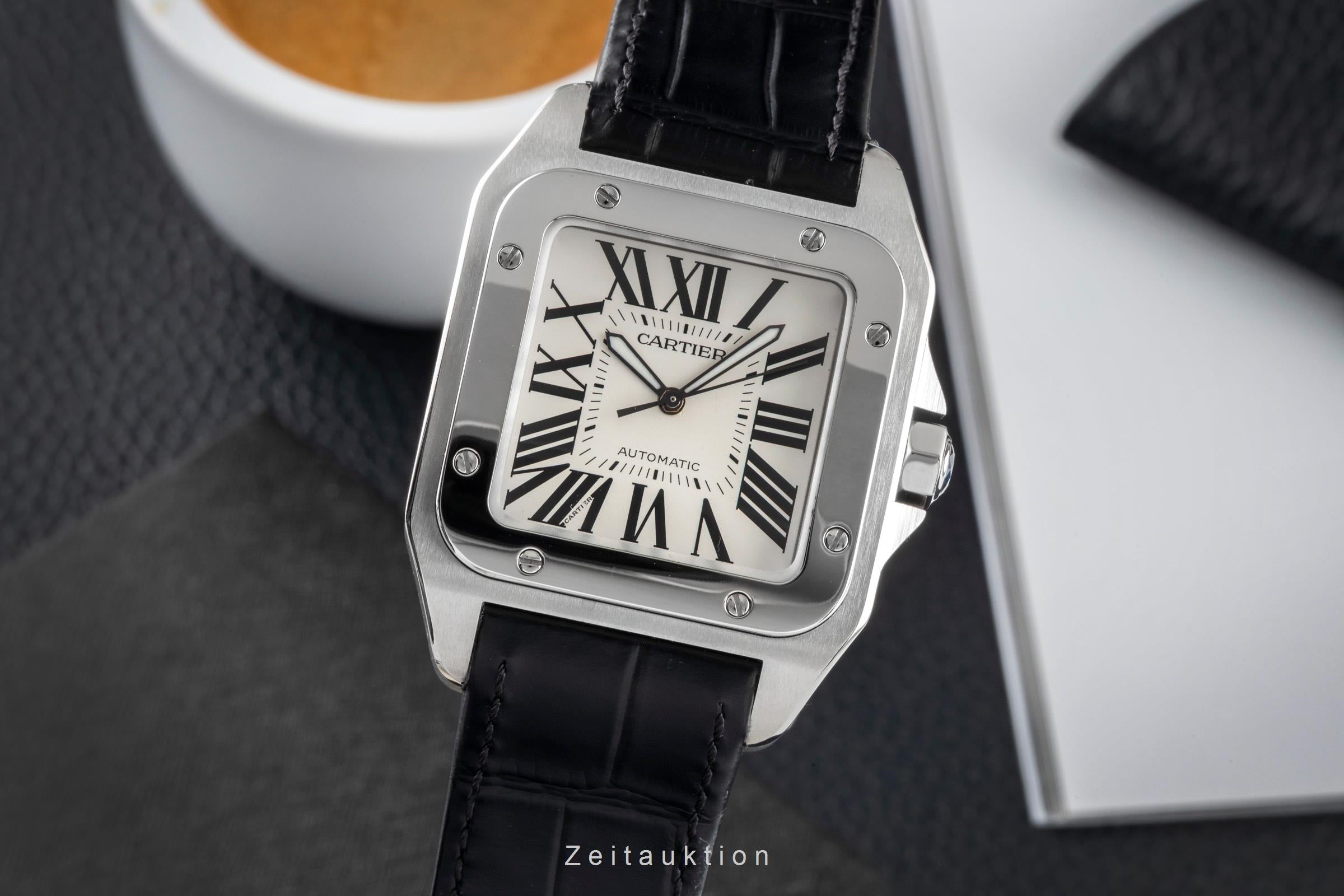 Cartier Santos 100 steel automatic men's watch W20073X8, 2656  [2604106]
