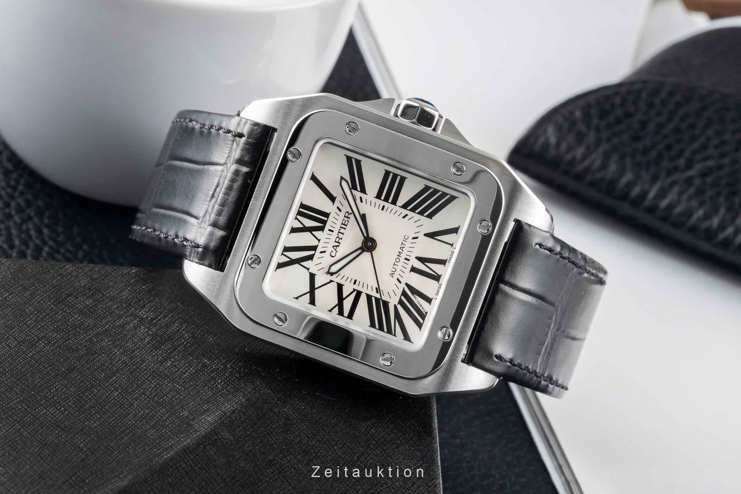 Cartier Santos 100 steel automatic men's watch W20073X8, 2656  [2604106]
