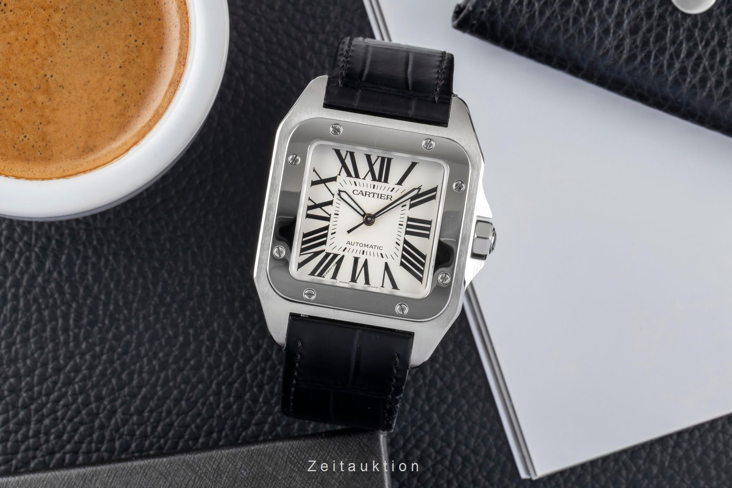 Cartier Santos 100 steel automatic men's watch W20073X8, 2656  [2604106]