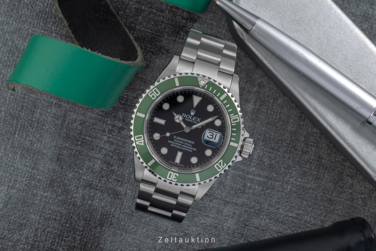 Rolex Submariner steel automatic men's watch 16610LV  [2604111]