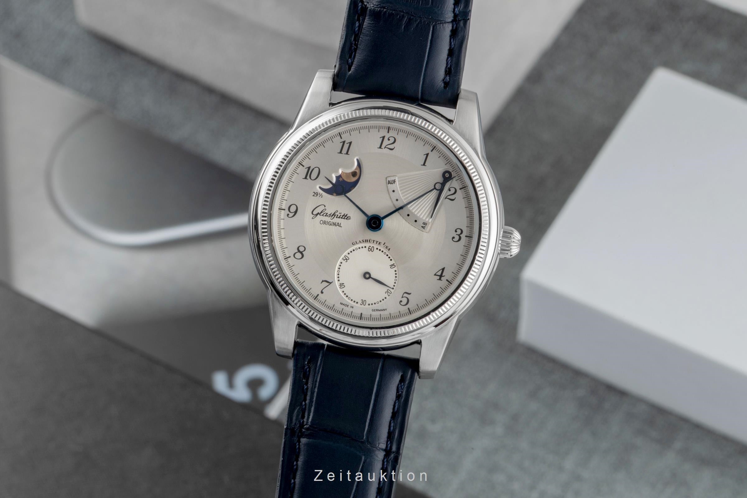 Glashütte 1845 acero cuerda manual reloj para caballeros 49-03-03-01-04  [2604128]