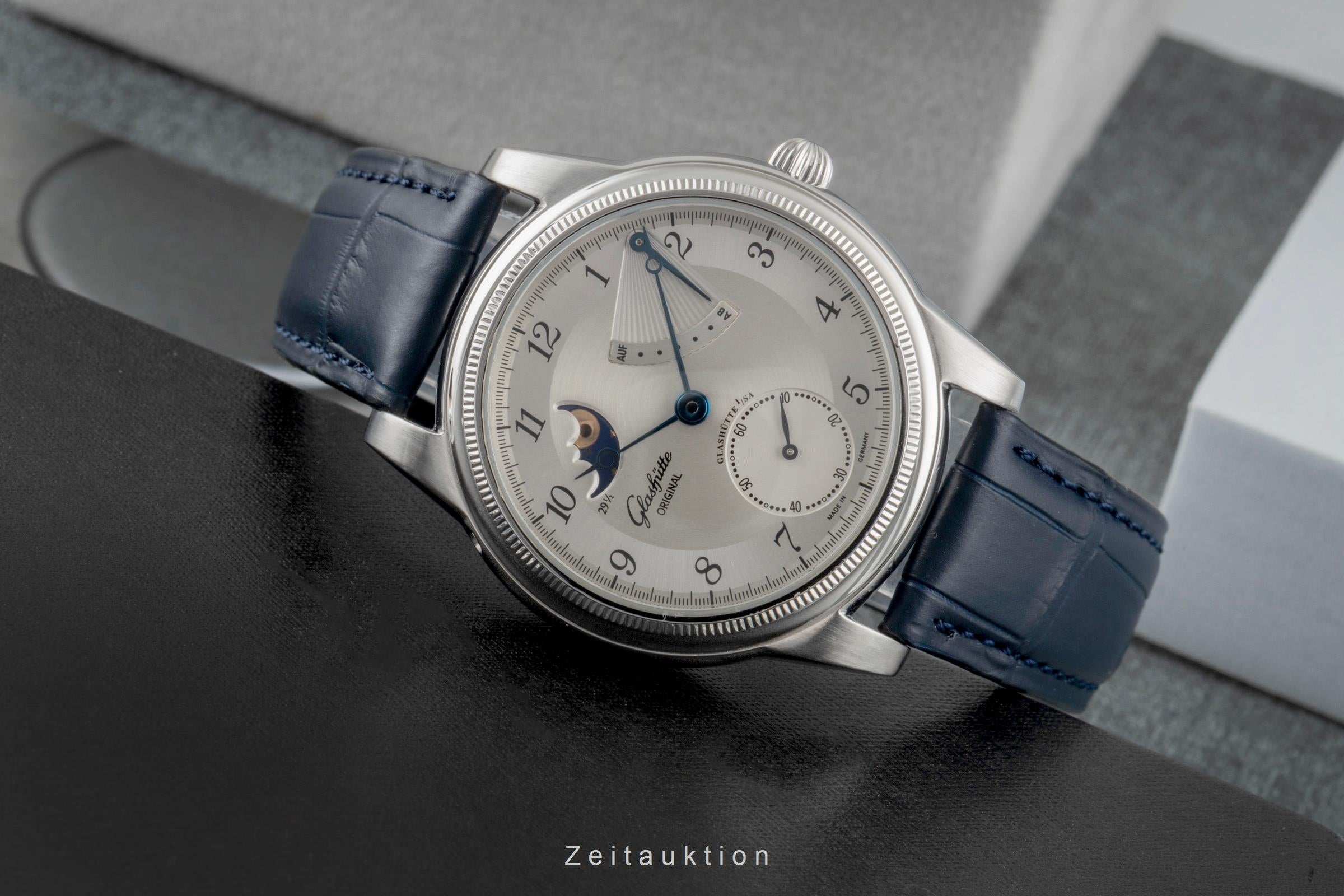 Glashütte 1845 acero cuerda manual reloj para caballeros 49-03-03-01-04  [2604128]