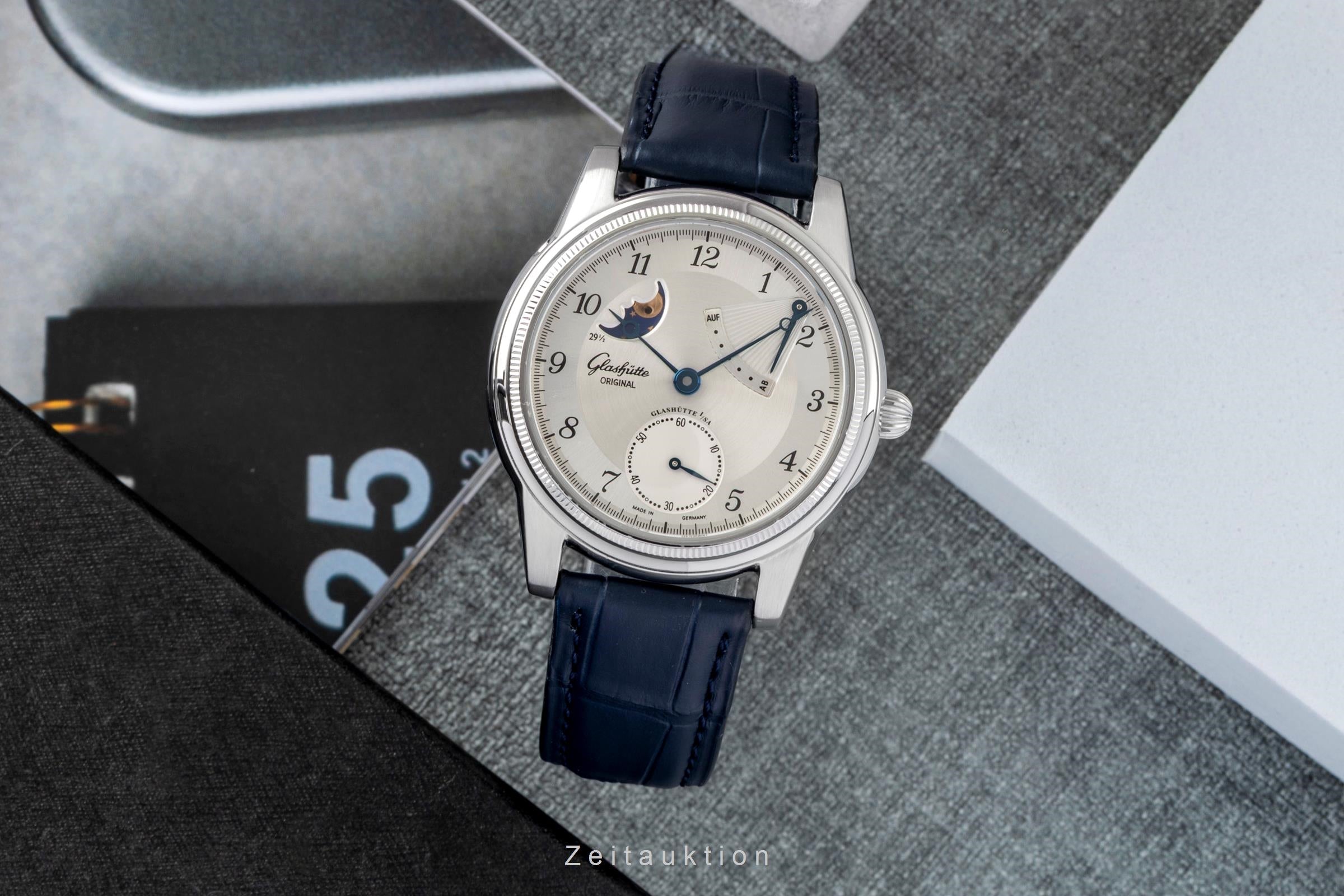 Glashütte 1845 acero cuerda manual reloj para caballeros 49-03-03-01-04  [2604128]
