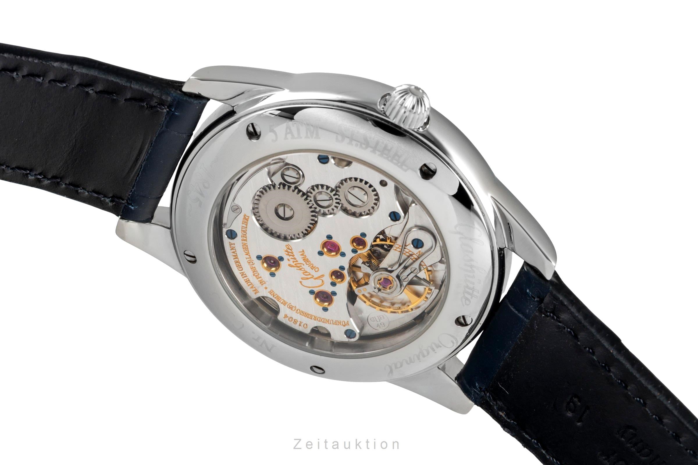 Glashütte 1845 acero cuerda manual reloj para caballeros 49-03-03-01-04  [2604128]