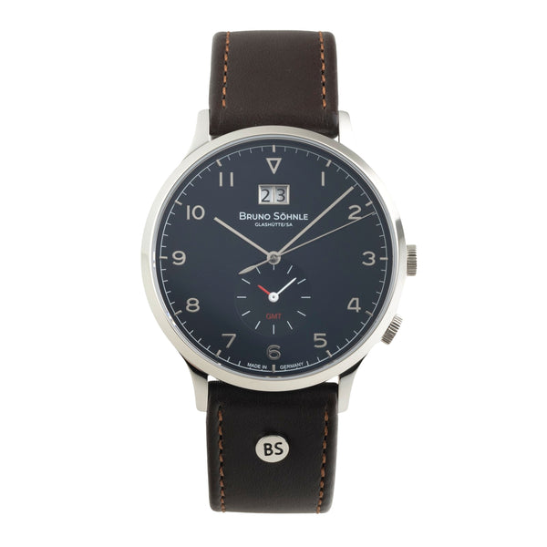 Bruno Söhnle Glashütte Brunello GMT steel quartz men's watch 17-13239-321  [2604141]