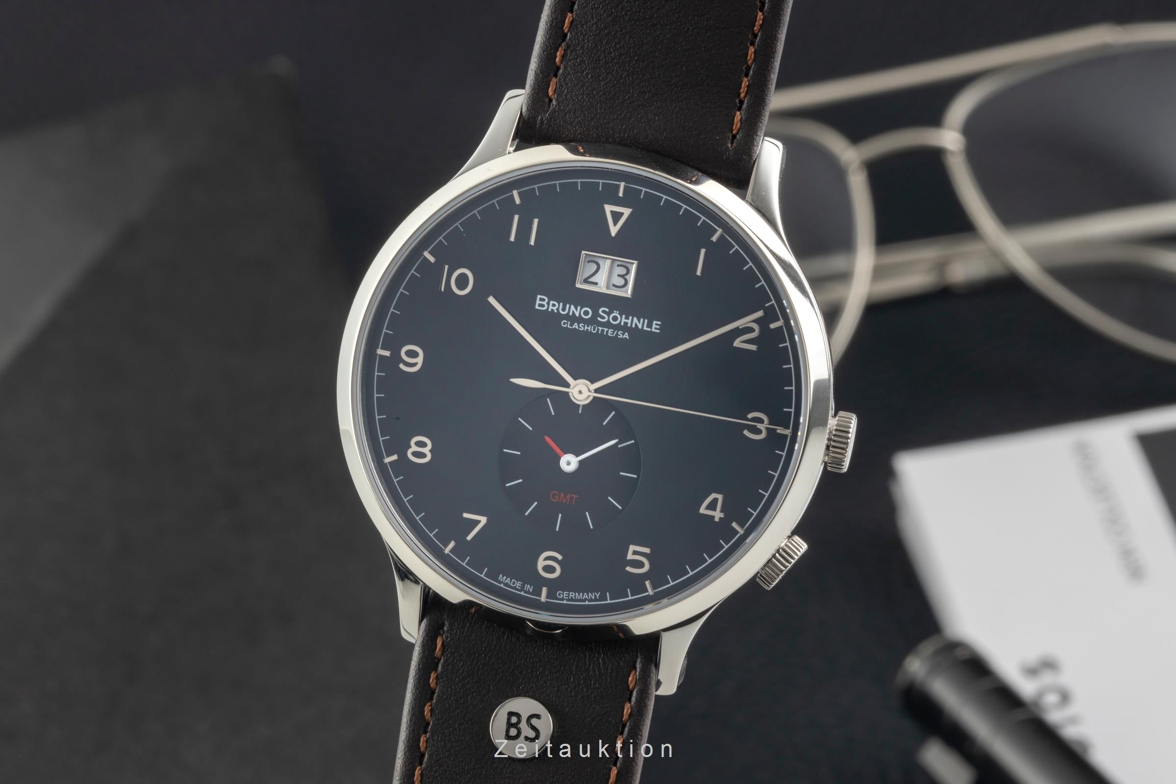 Bruno Söhnle Glashütte Brunello GMT steel quartz men's watch 17-13239-321  [2604141]