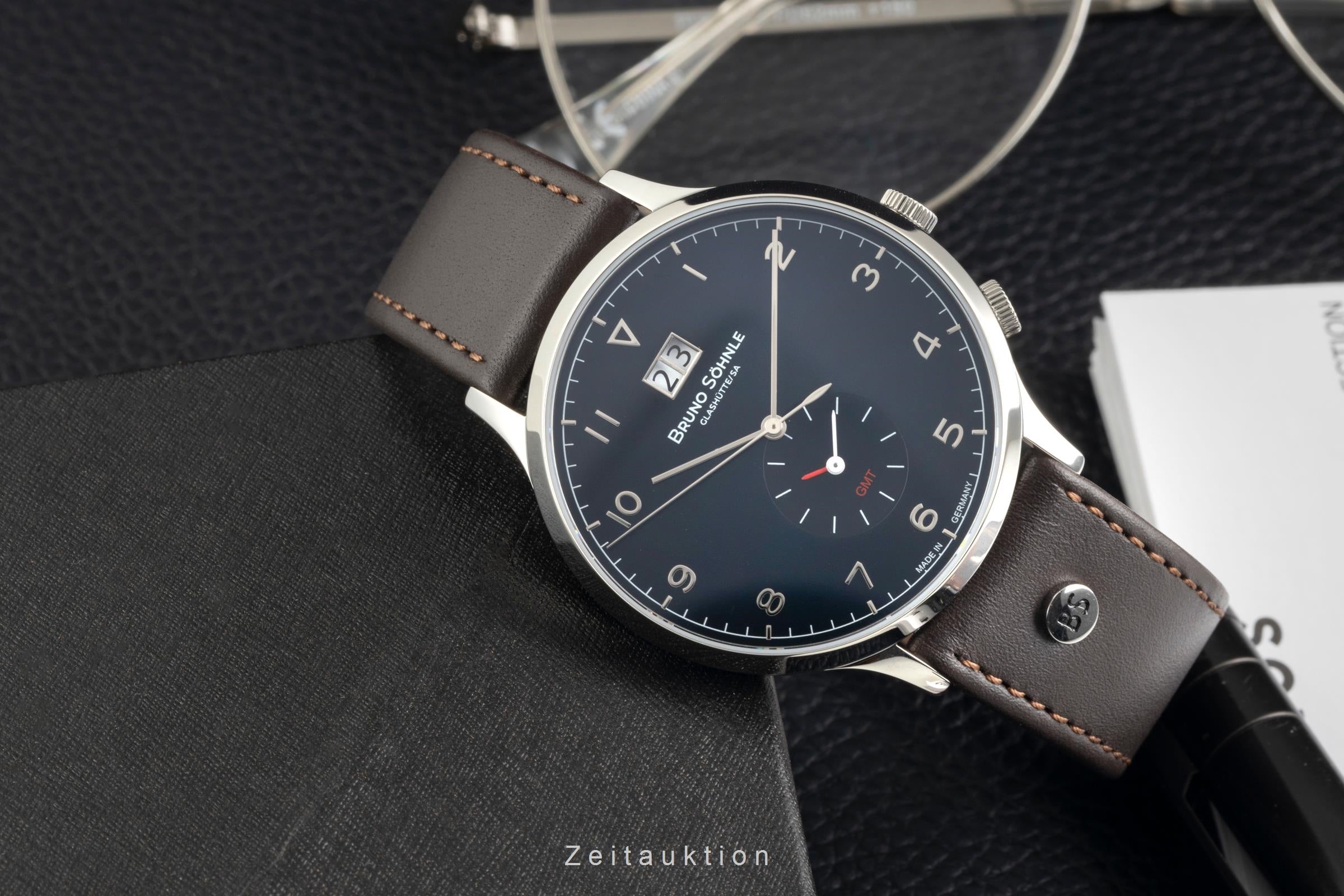 Bruno Söhnle Glashütte Brunello GMT steel quartz men's watch 17-13239-321  [2604141]