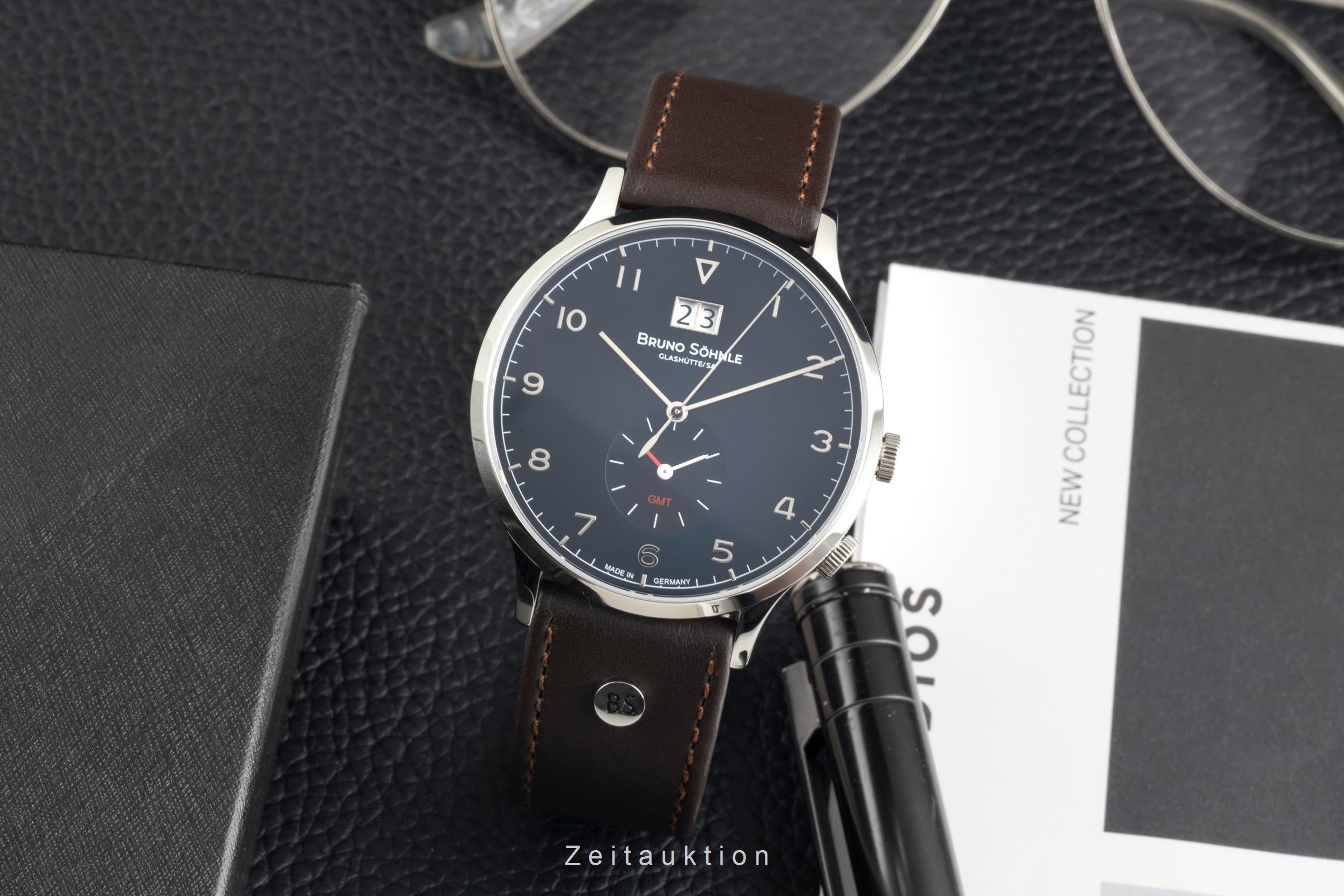 Bruno Söhnle Glashütte Brunello GMT steel quartz men's watch 17-13239-321  [2604141]