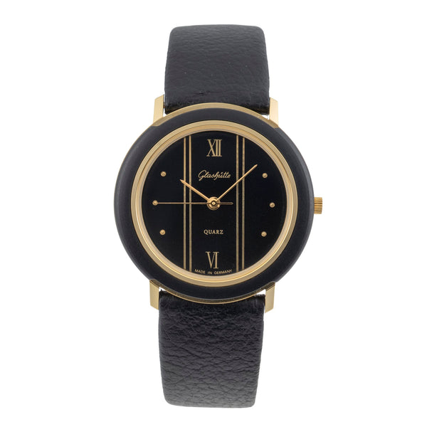 Glashütte latón bañado en oro cuarzo reloj para caballeros Vintage  [2604155]