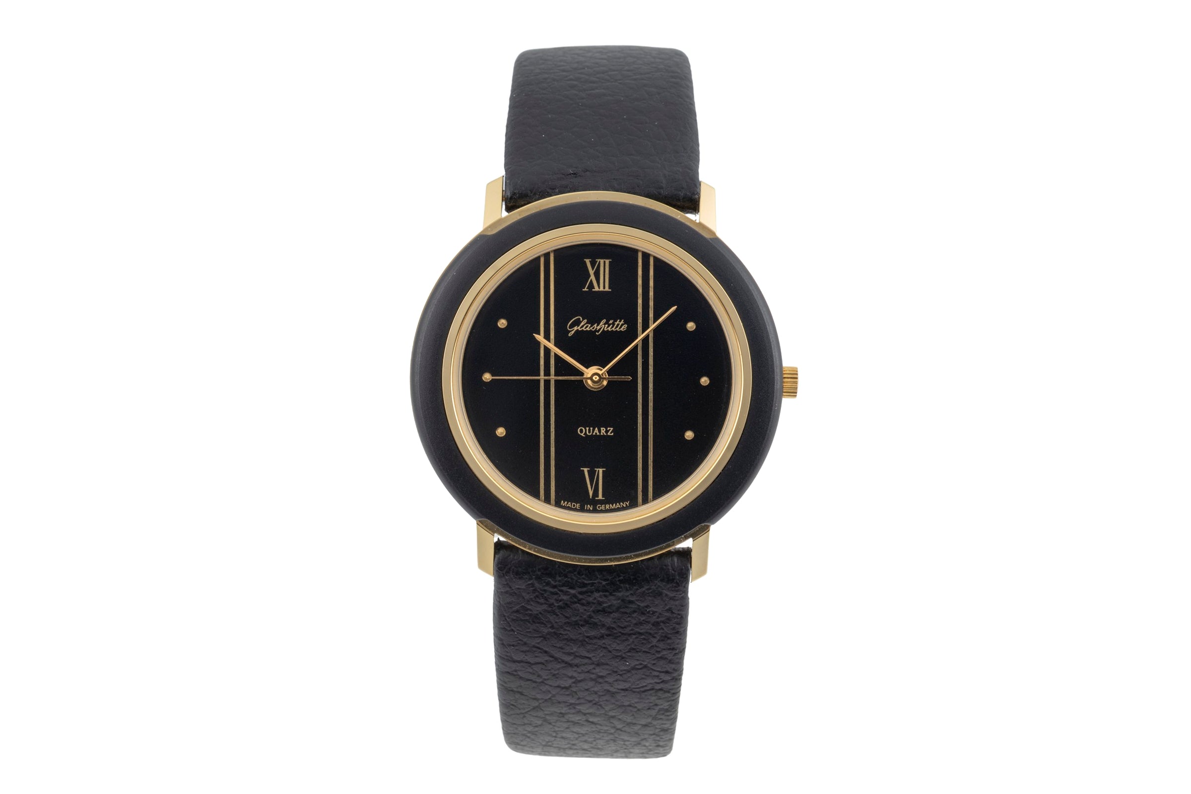 Glashütte laiton doré quartz montre pour hommes Vintage  [2604155]