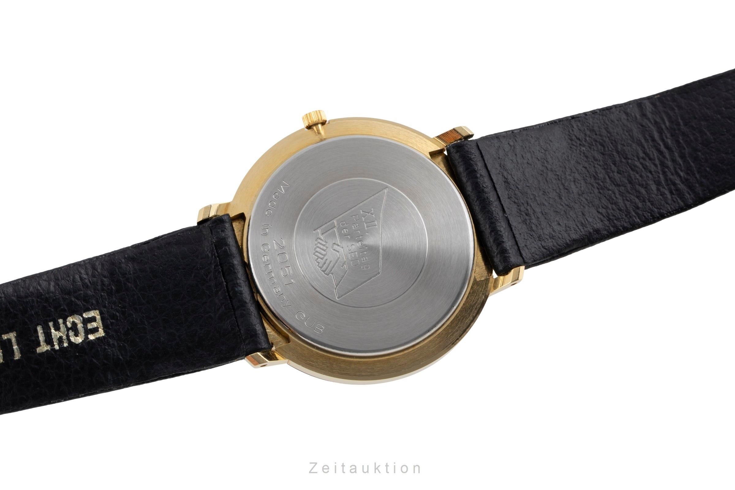 Glashütte latón bañado en oro cuarzo reloj para caballeros Vintage  [2604155]