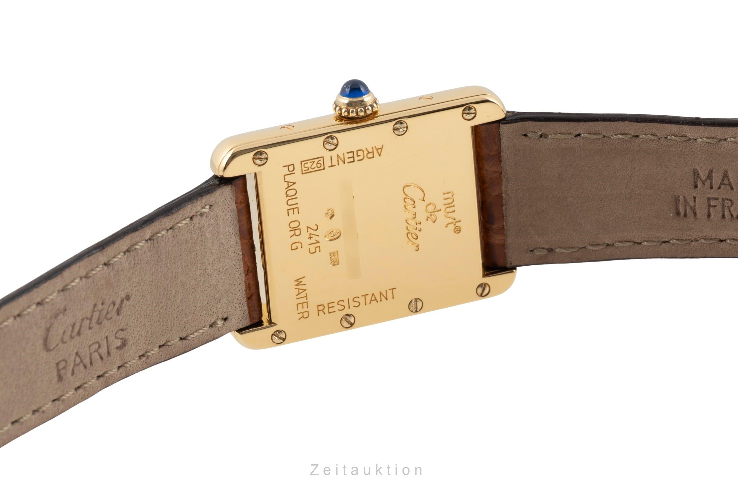 Cartier must Tank SM 925 Silber vergoldet Quarz Damenuhr Ref. W1013654  [2604158]