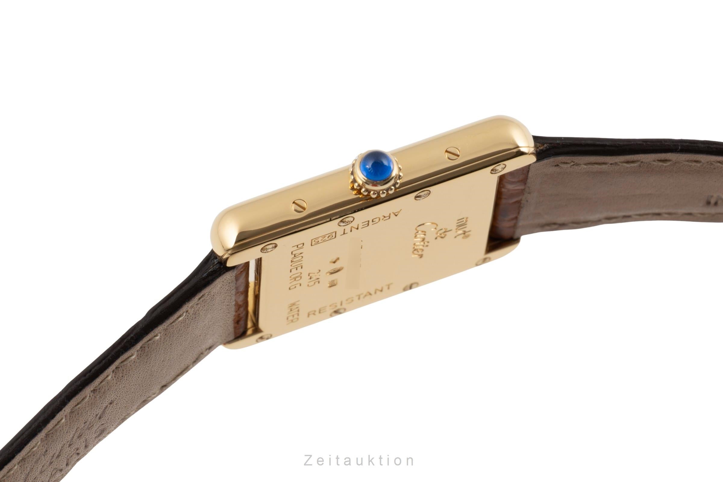 Cartier must Tank SM 925 Silber vergoldet Quarz Damenuhr Ref. W1013654  [2604158]