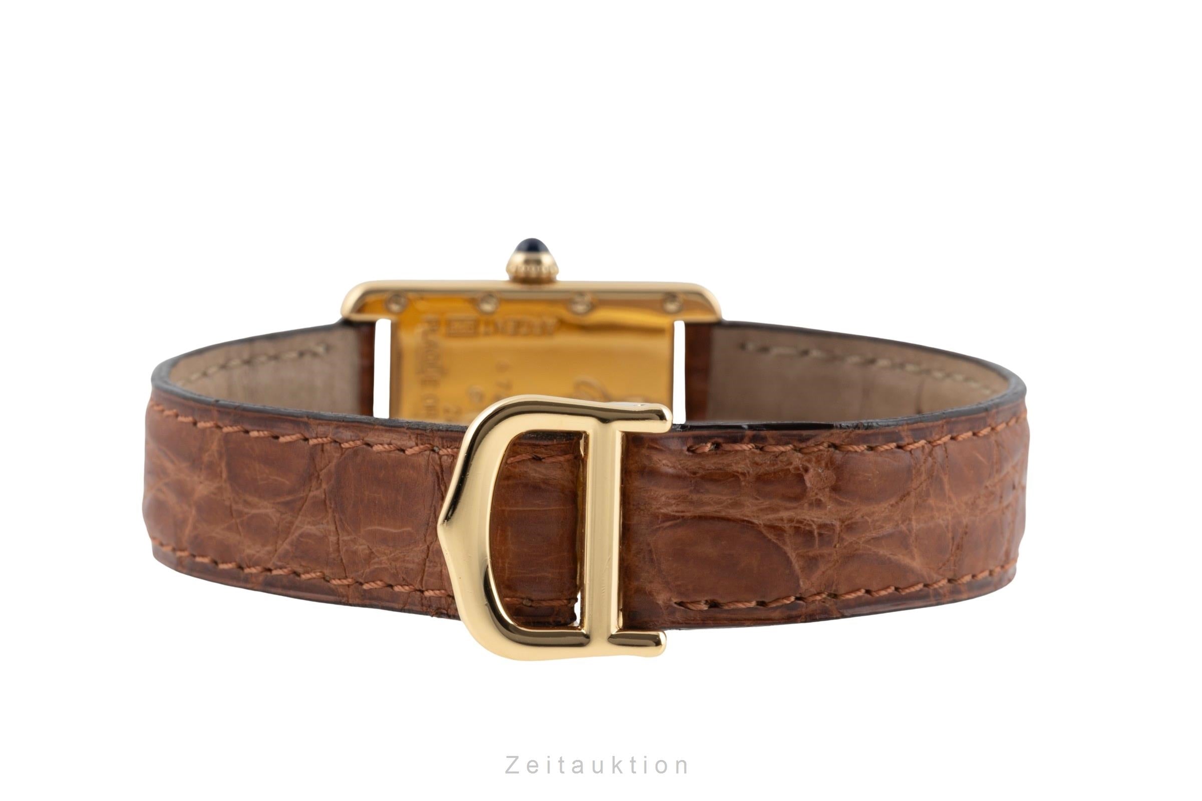 Cartier must Tank SM 925 Silber vergoldet Quarz Damenuhr Ref. W1013654  [2604158]