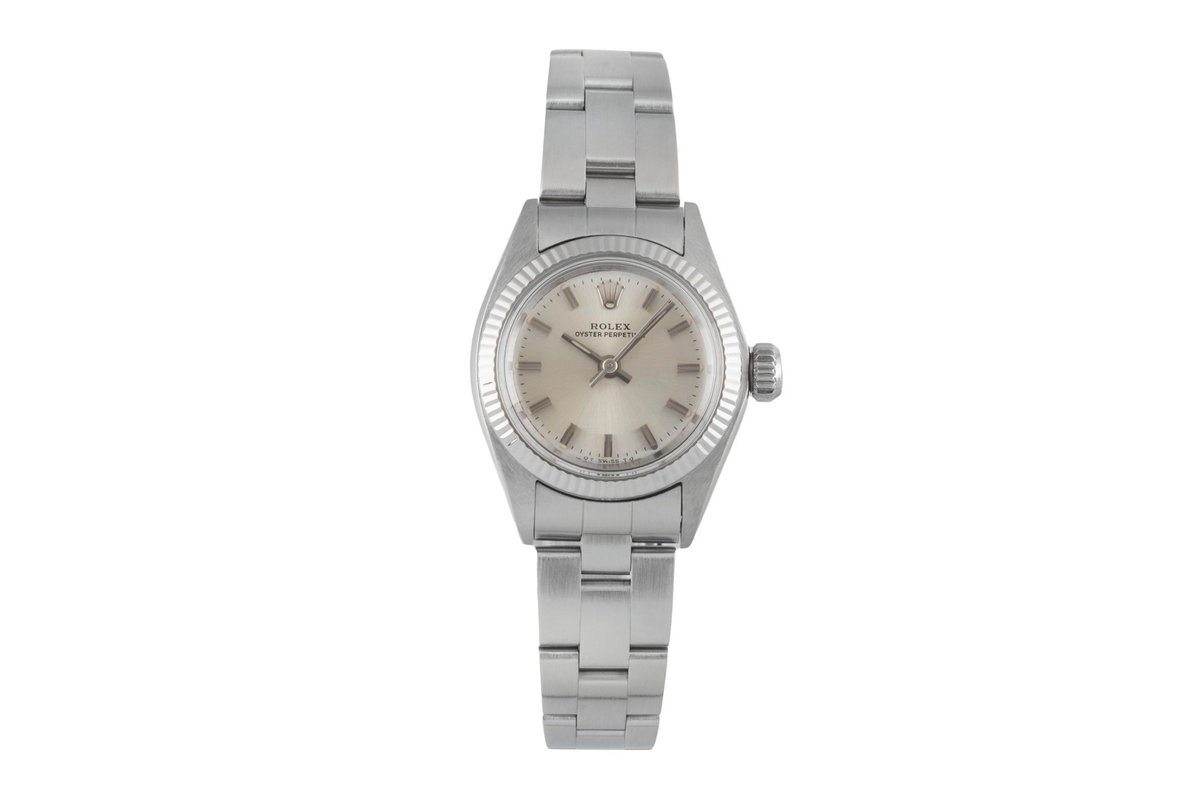 Rolex Oyster Perpetual acier / or blanc automatique montre pour femmes 6719 Vintage  [2604179]