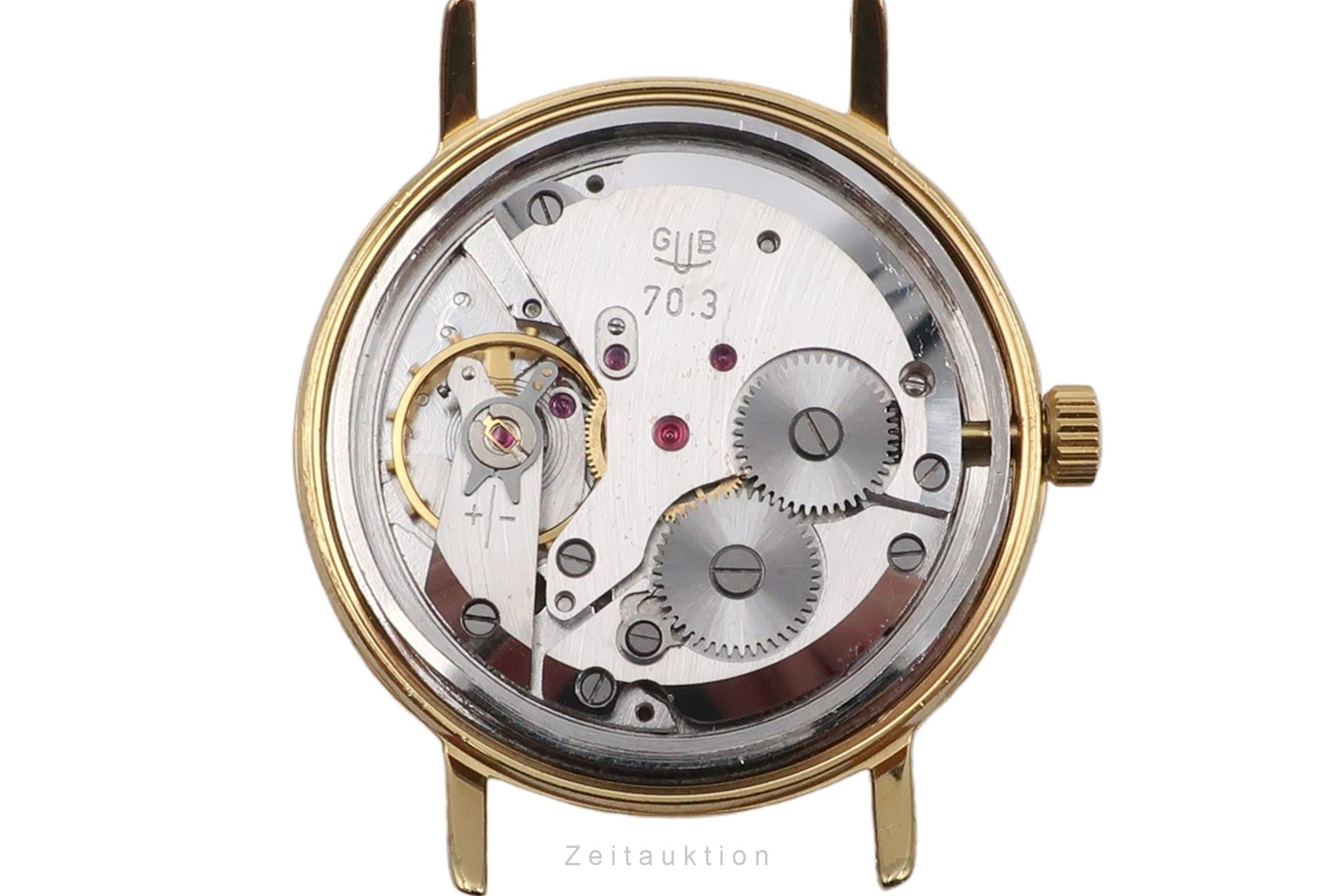 Glashütte latón bañado en oro cuerda manual reloj para caballeros Vintage  [2604196]