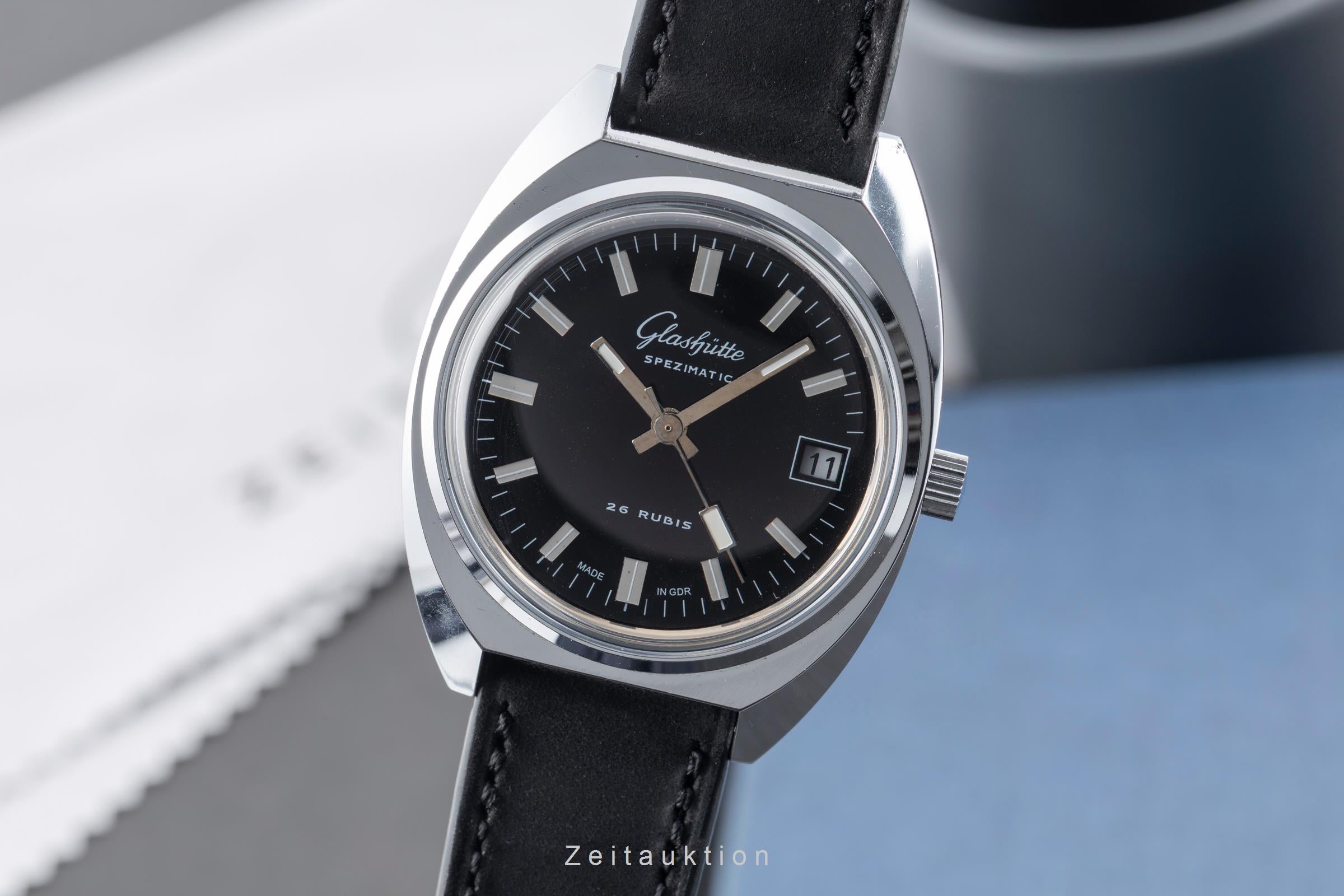 Glashütte Spezimatic latón cromado automático reloj para caballeros Vintage  [2604197]