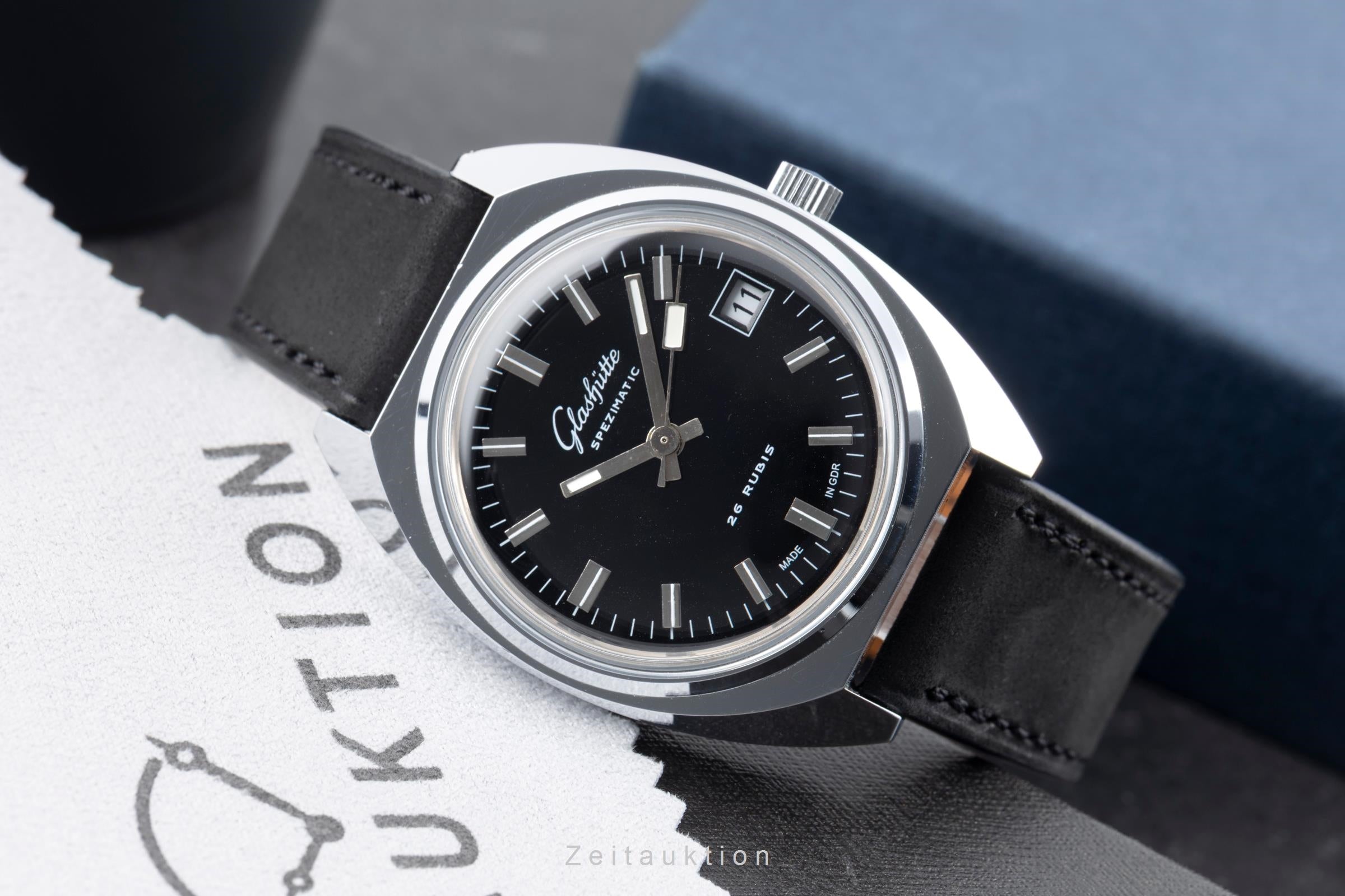 Glashütte Spezimatic latón cromado automático reloj para caballeros Vintage  [2604197]