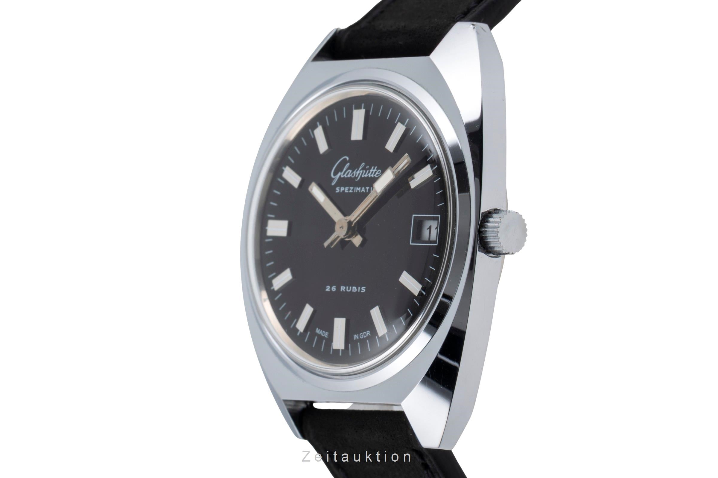 Glashütte Spezimatic latón cromado automático reloj para caballeros Vintage  [2604197]
