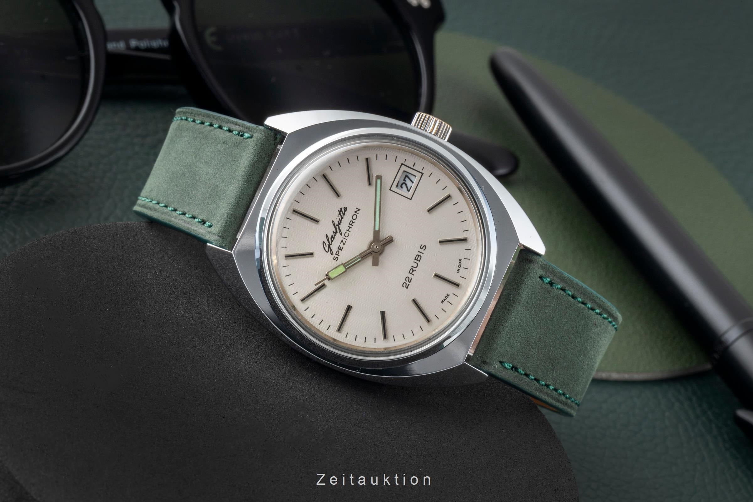 Glashütte Spezichron latón cromado automático reloj para caballeros Vintage  [2604198]