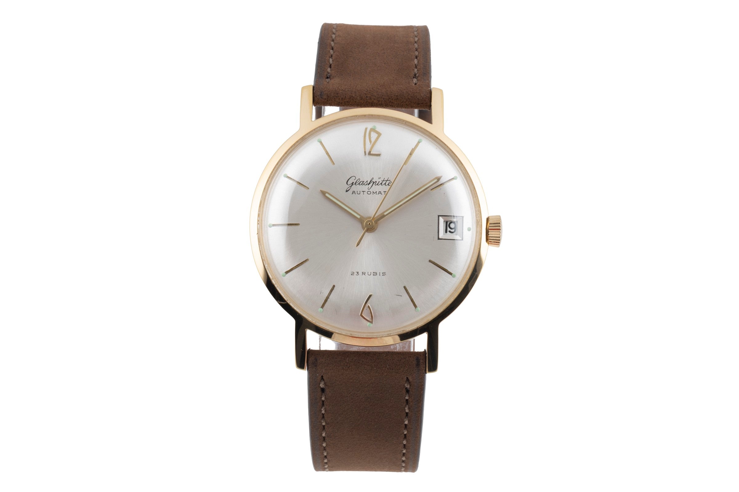 Glashütte Automat laiton doré automatique montre pour hommes Vintage  [2604199]