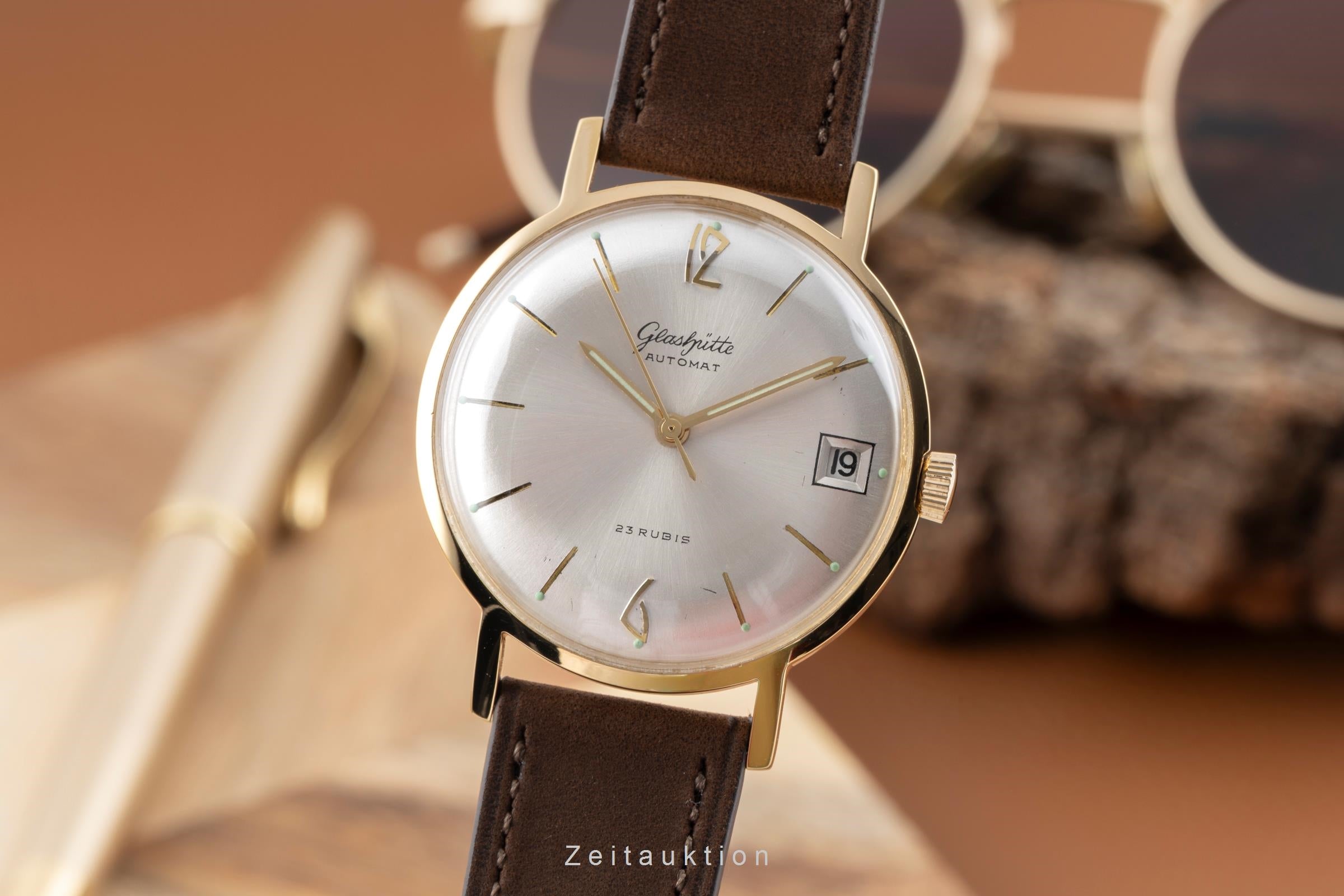 Glashütte Automat latón bañado en oro automático reloj para caballeros Vintage  [2604199]