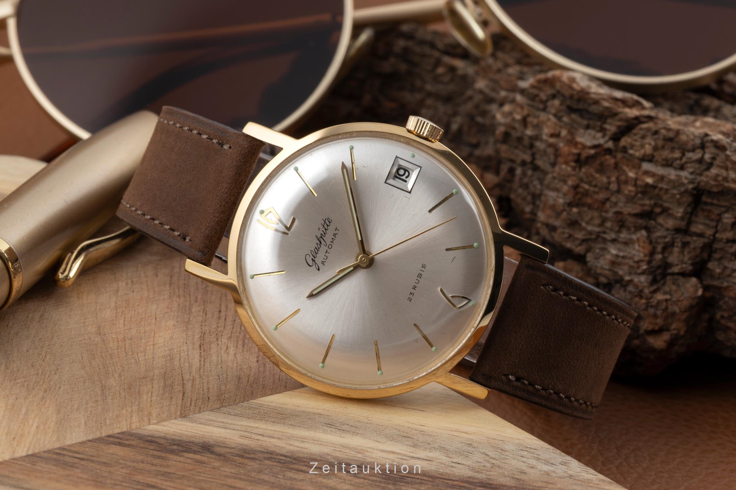 Glashütte Automat latón bañado en oro automático reloj para caballeros Vintage  [2604199]