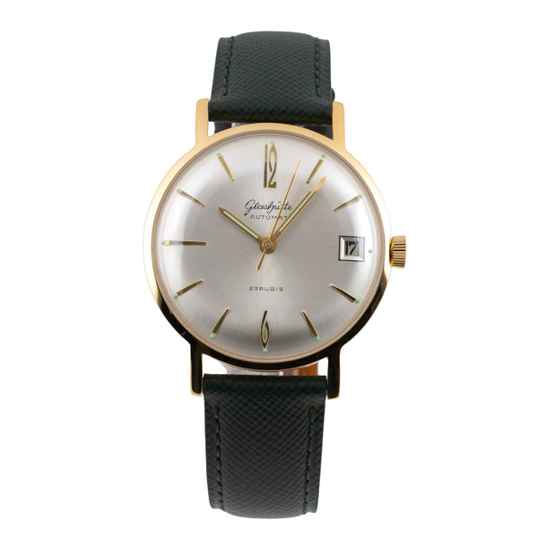 Glashütte Automat latón bañado en oro automático reloj para caballeros Vintage  [2604200]