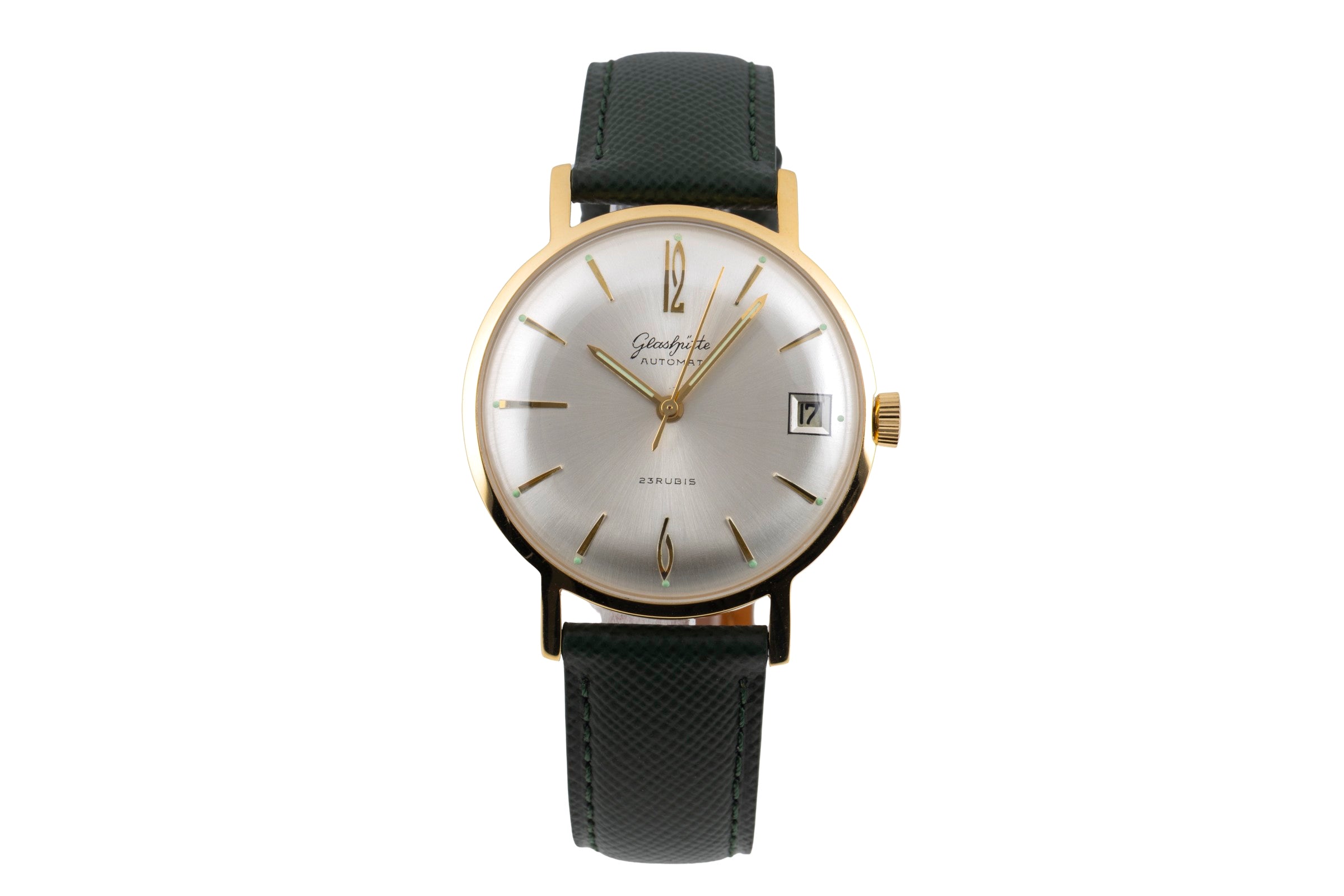 Glashütte Automat laiton doré automatique montre pour hommes Vintage  [2604200]