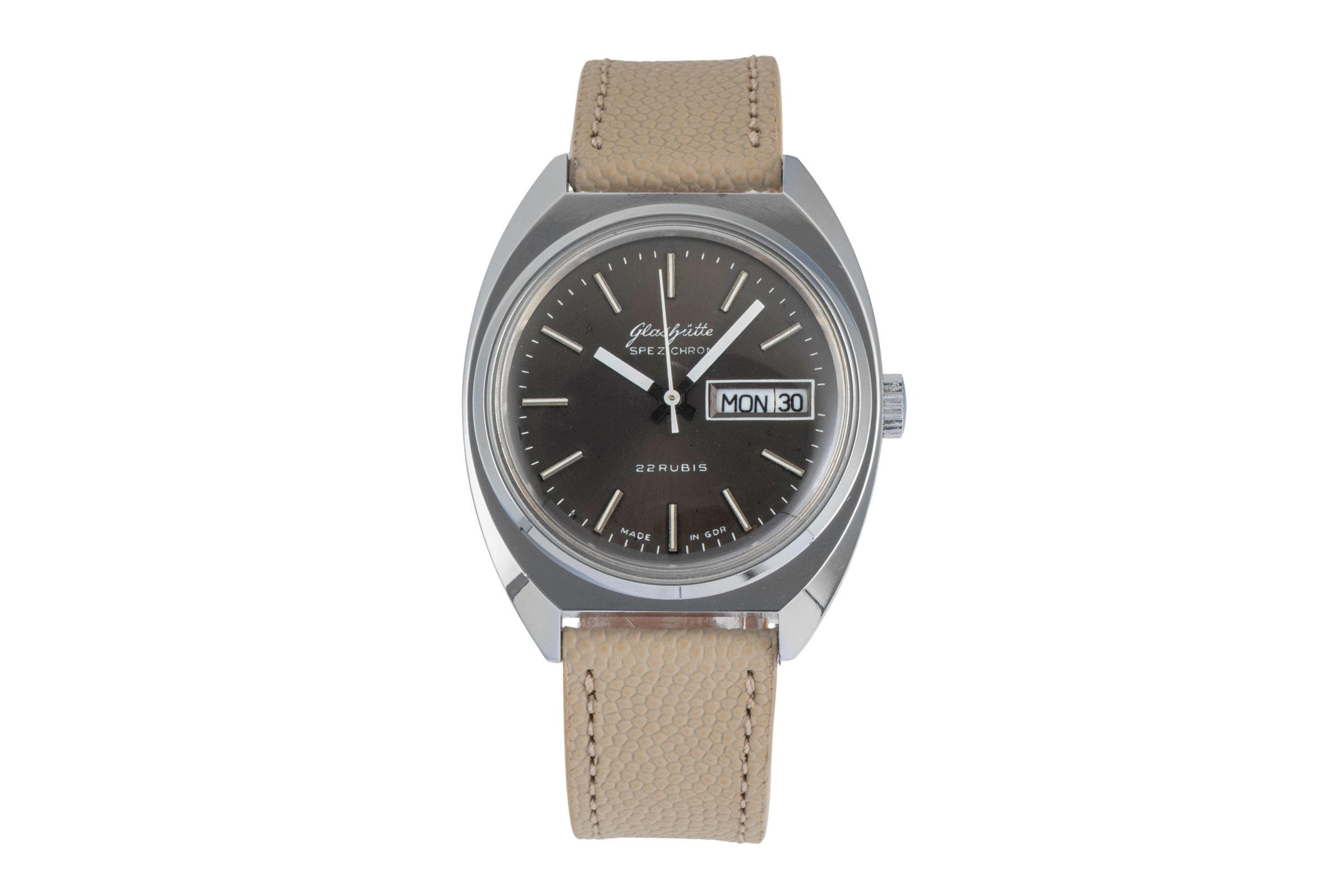 Glashütte Spezichron chromed brass automatic men's watch Vintage  [2604201]