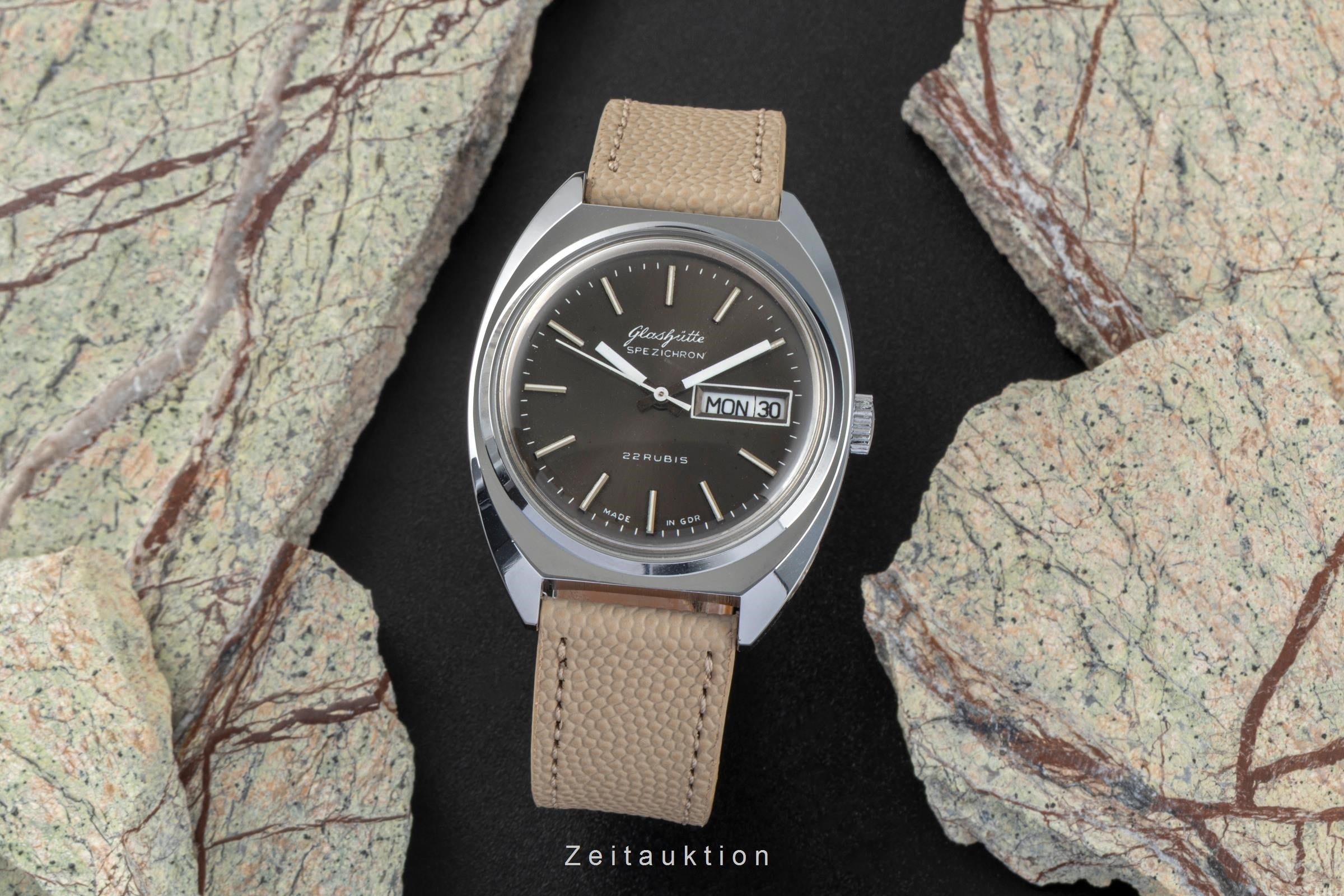 Glashütte Spezichron chromed brass automatic men's watch Vintage  [2604201]