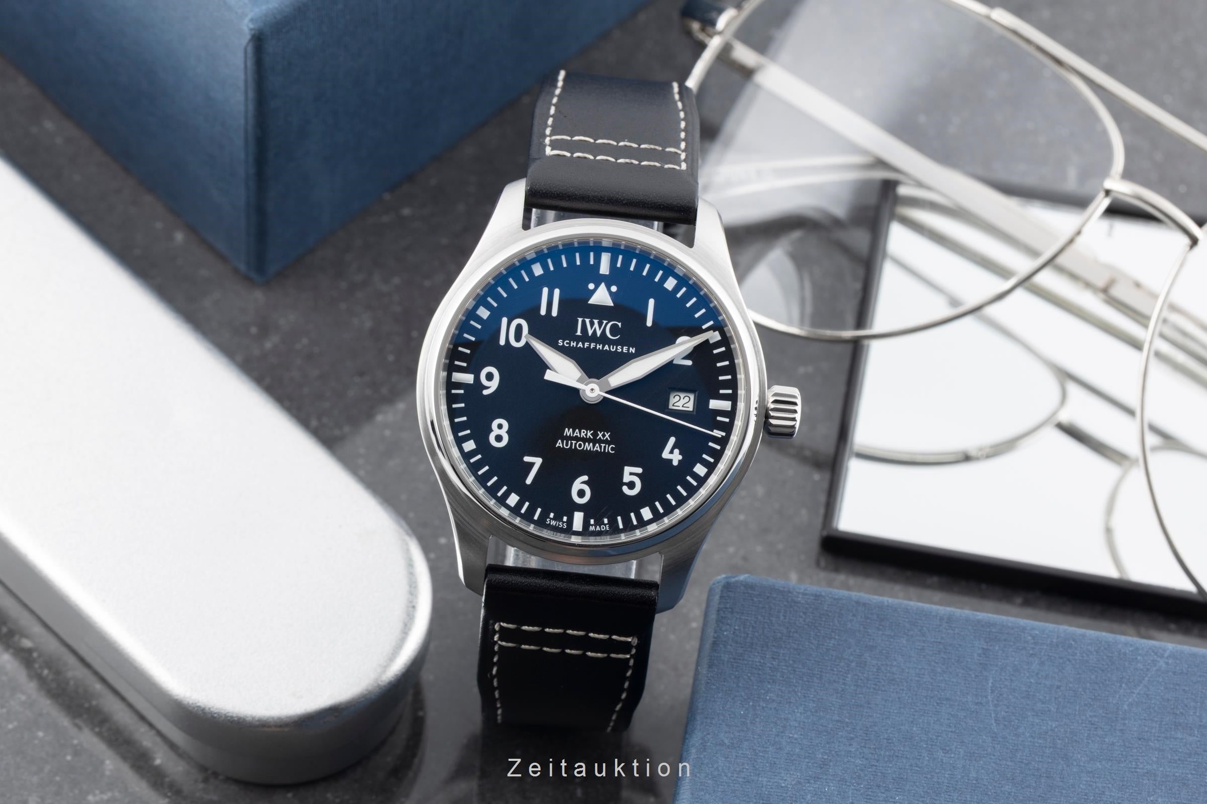 IWC Pilot Mark XX Black Dial Stahl Automatik Herrenuhr Ref. IW328201 B&P 2023 [2604210]