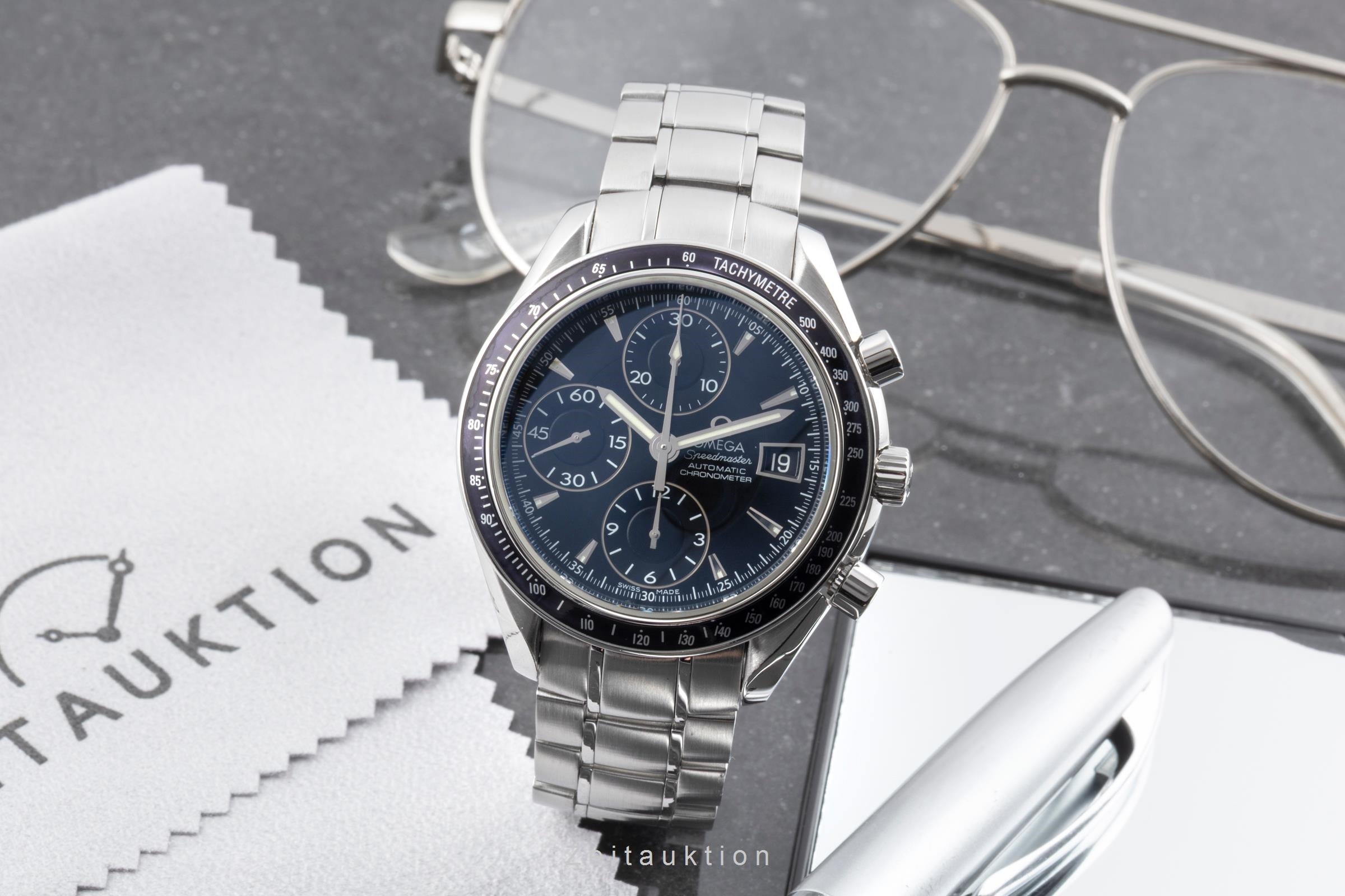 Omega Speedmaster Date Chronograph Stahl Automatik Ref. 3210.50.00 Papiere 2013 [2604216]
