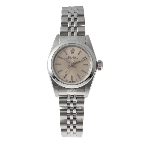 Rolex Oyster Perpetual Silver Dial Edelstahl Automatik Damenuhr R. 67180 U-Serie [2604221]