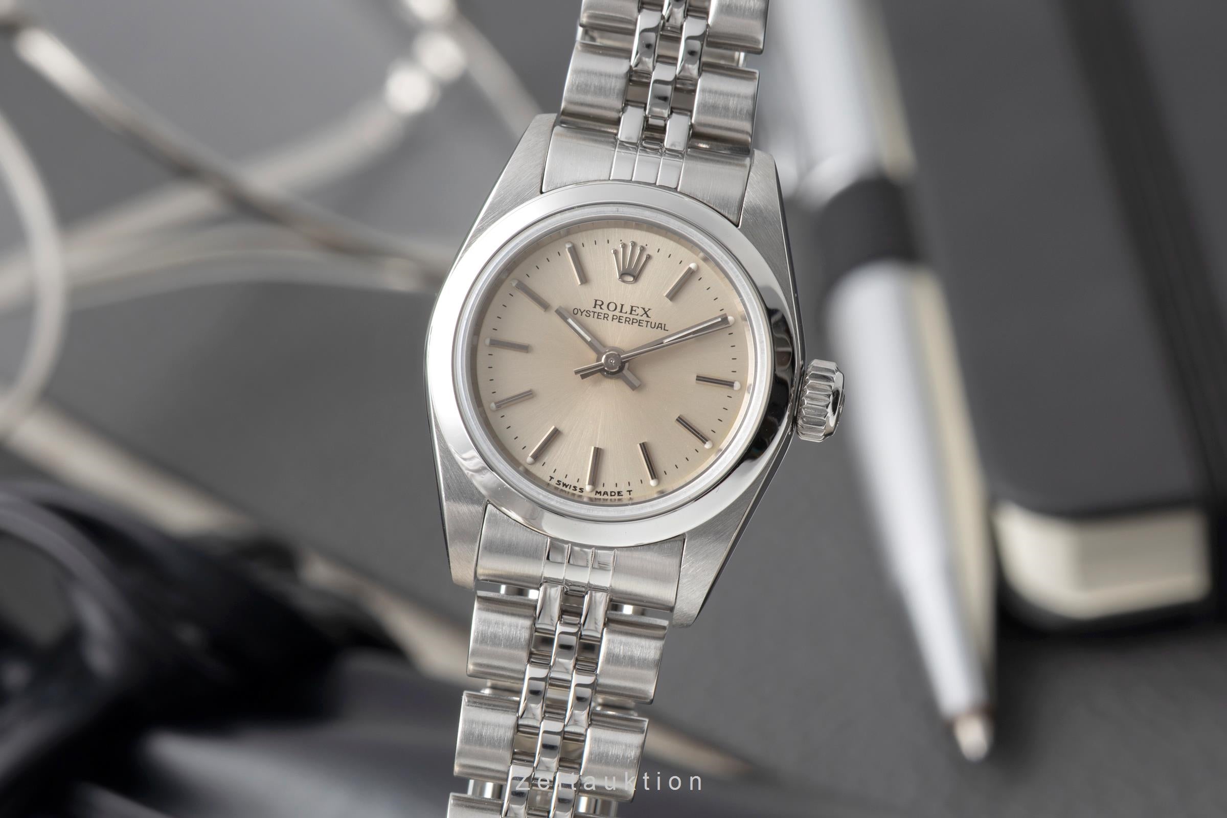 Rolex Oyster Perpetual Silver Dial Edelstahl Automatik Damenuhr R. 67180 U-Serie [2604221]