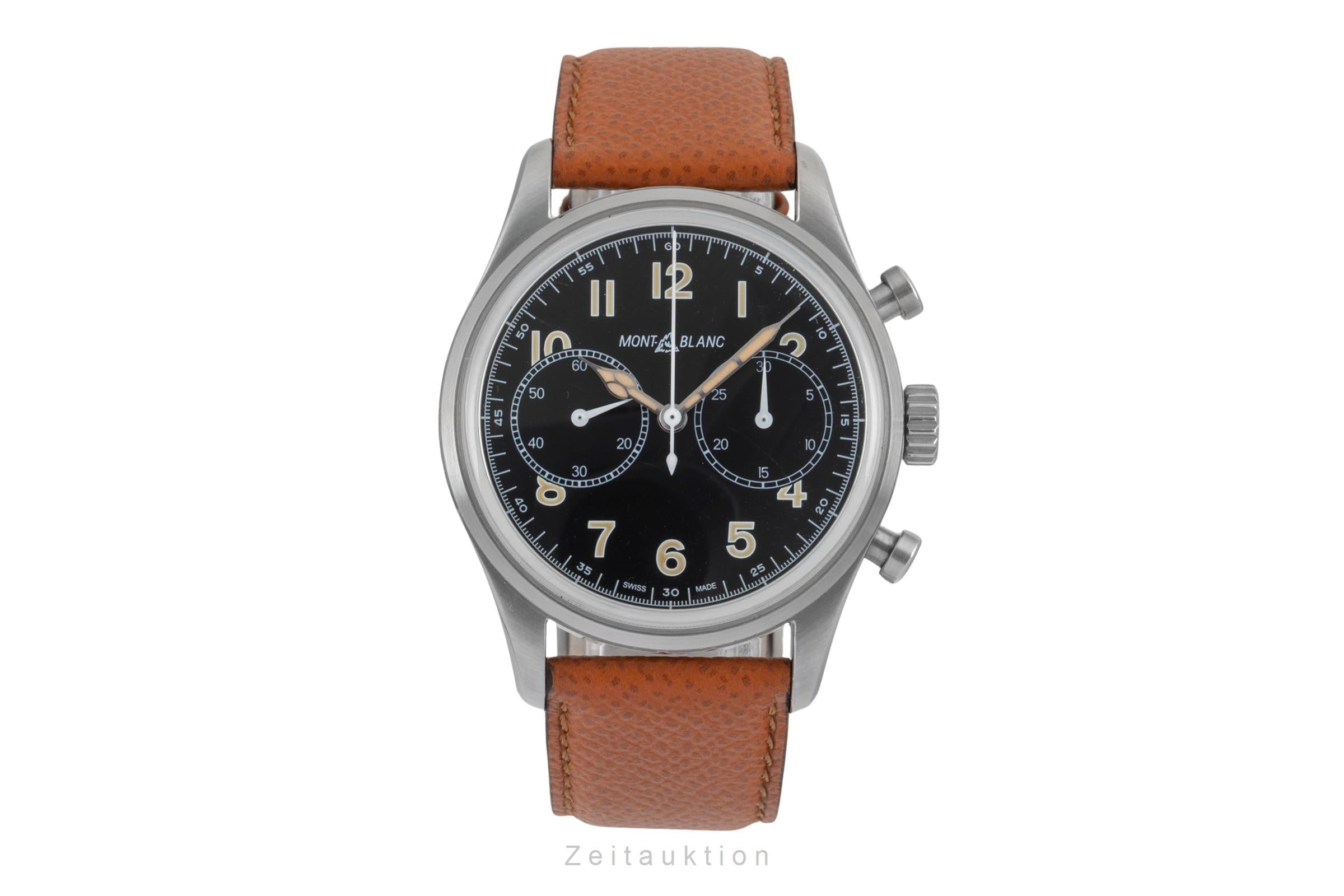 Montblanc 1858 cronografo acciaio automatismo orologio da uomo 117836   7456  [2604257]