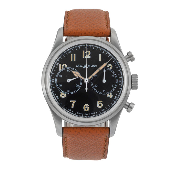 Montblanc 1858 cronografo acciaio automatismo orologio da uomo 117836   7456  [2604257]