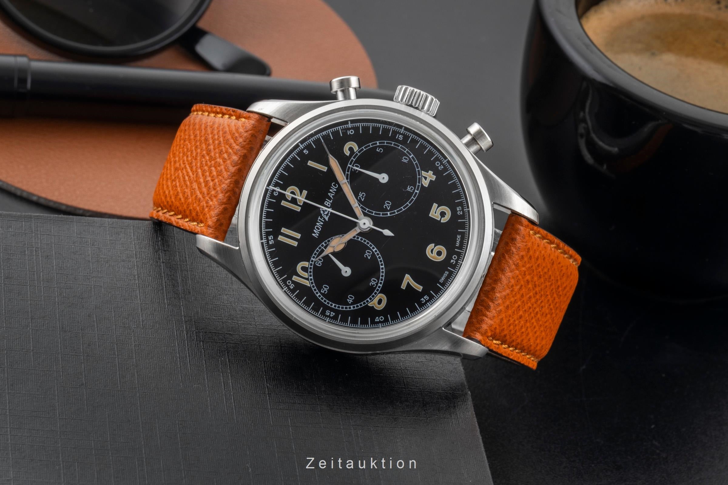 Montblanc 1858 cronografo acciaio automatismo orologio da uomo 117836   7456  [2604257]