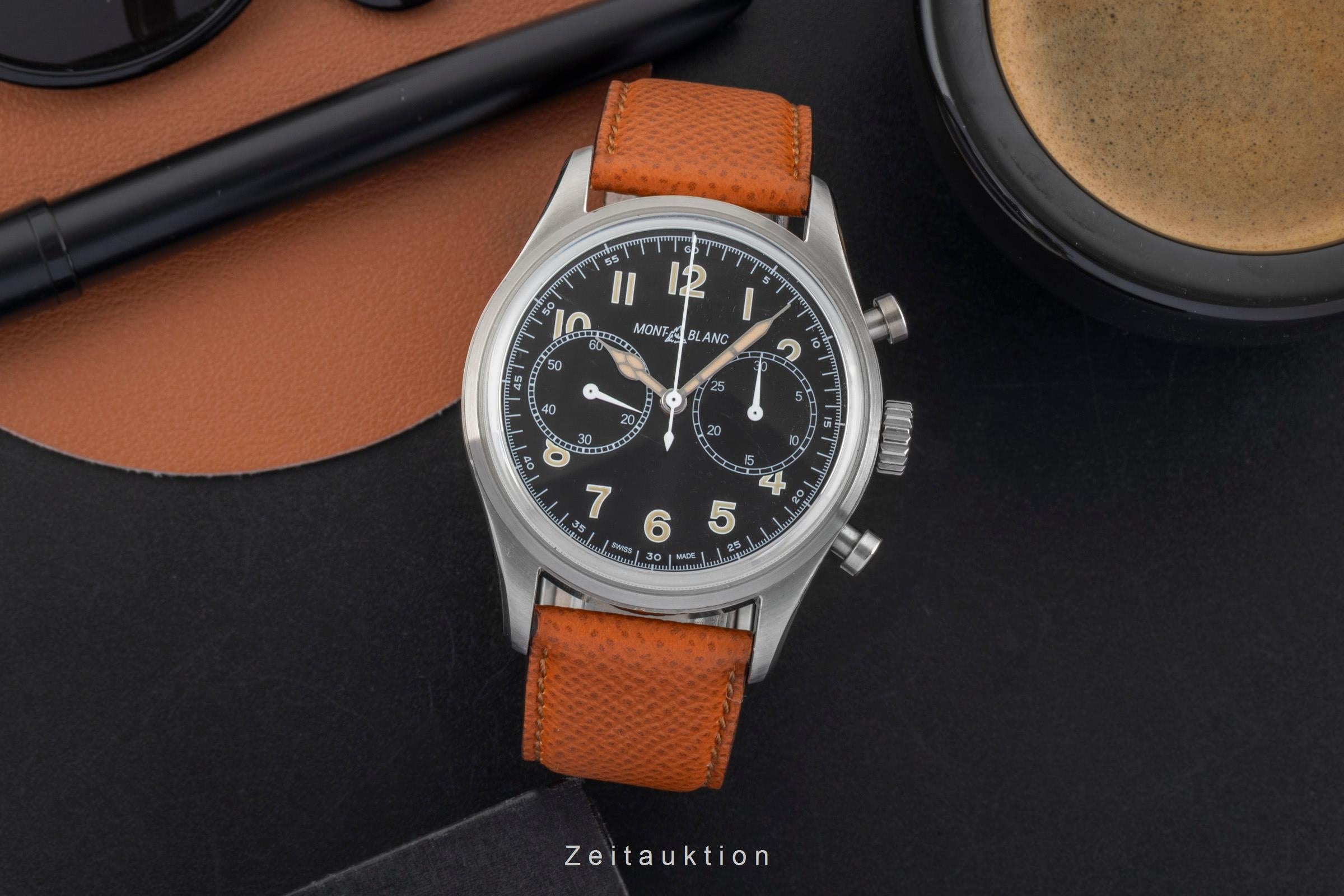 Montblanc 1858 cronografo acciaio automatismo orologio da uomo 117836   7456  [2604257]
