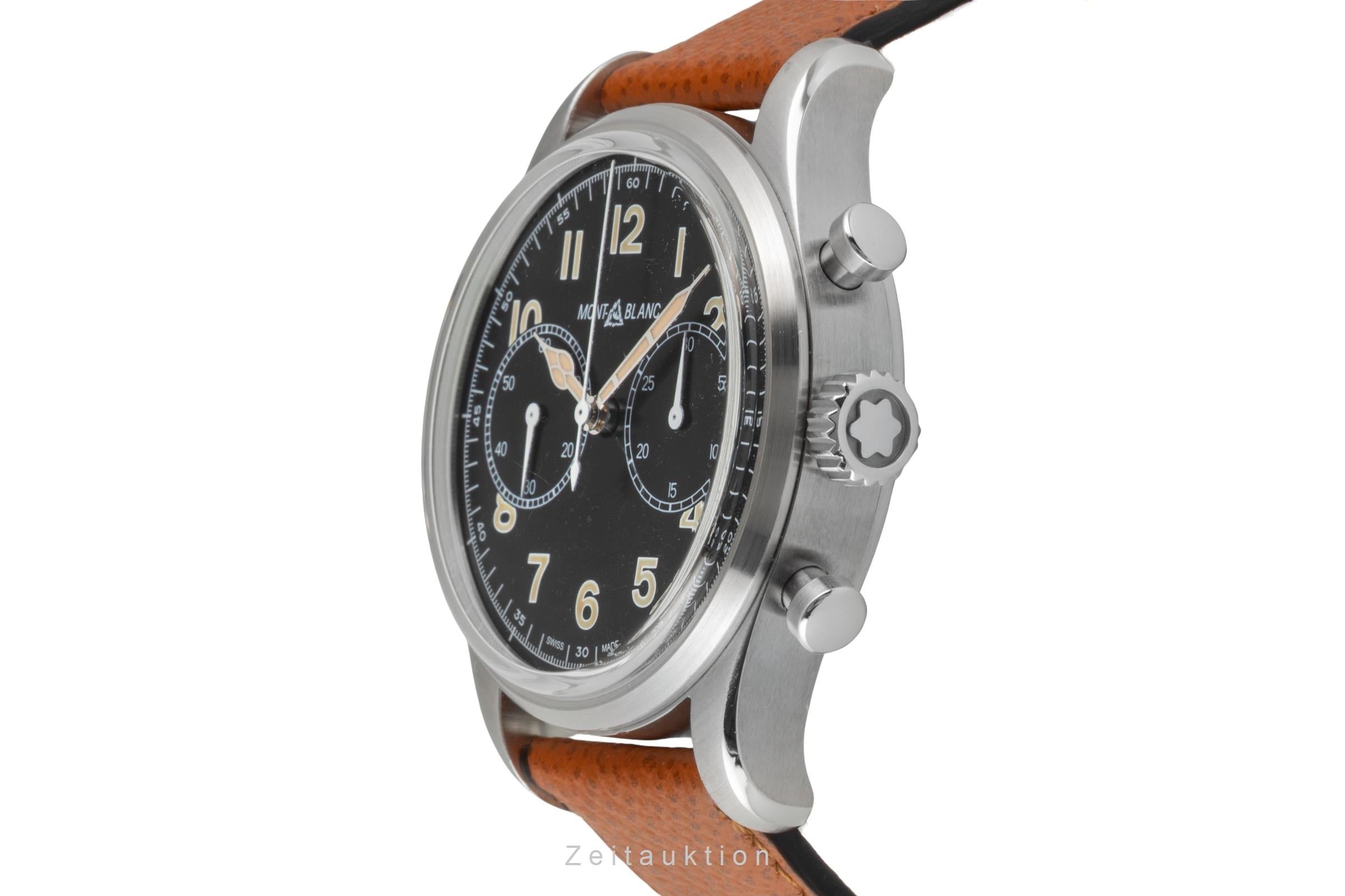 Montblanc 1858 cronografo acciaio automatismo orologio da uomo 117836   7456  [2604257]