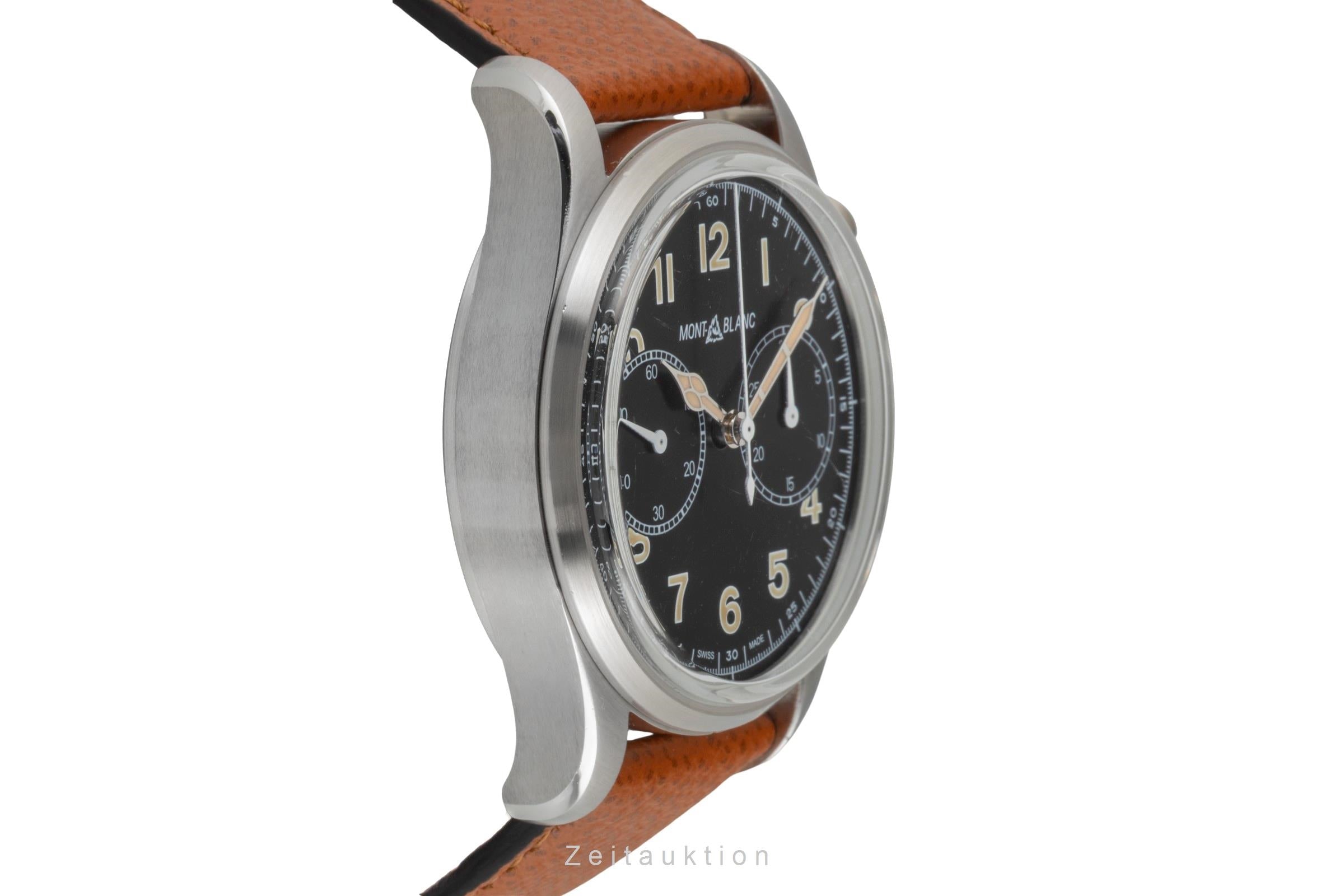 Montblanc 1858 cronografo acciaio automatismo orologio da uomo 117836   7456  [2604257]