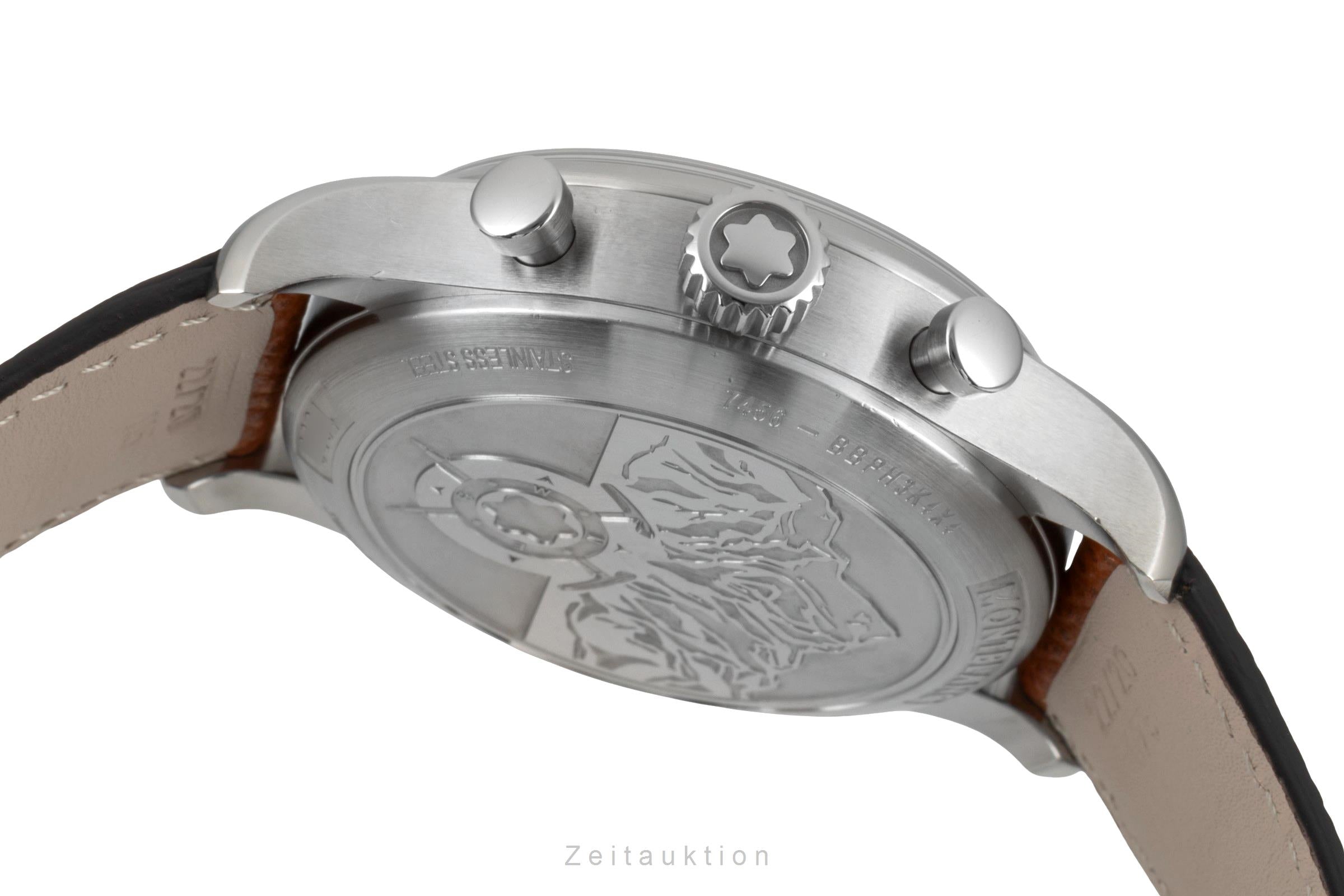 Montblanc 1858 cronografo acciaio automatismo orologio da uomo 117836   7456  [2604257]
