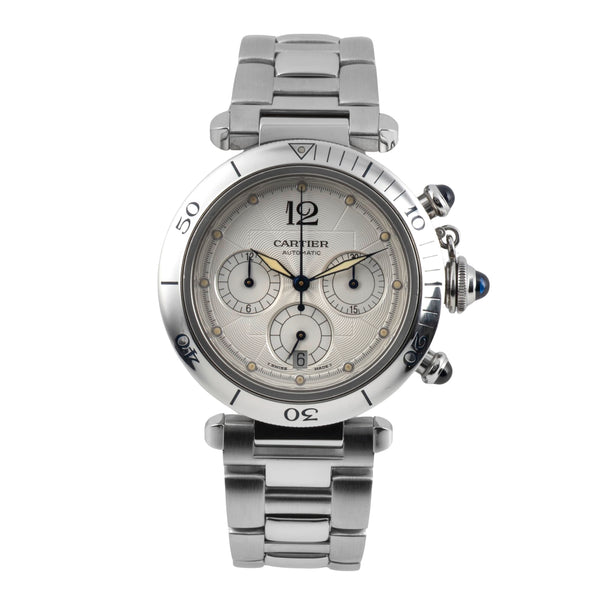 Cartier Pasha chronographe acier automatique montre pour hommes W31030H3  [2604278]