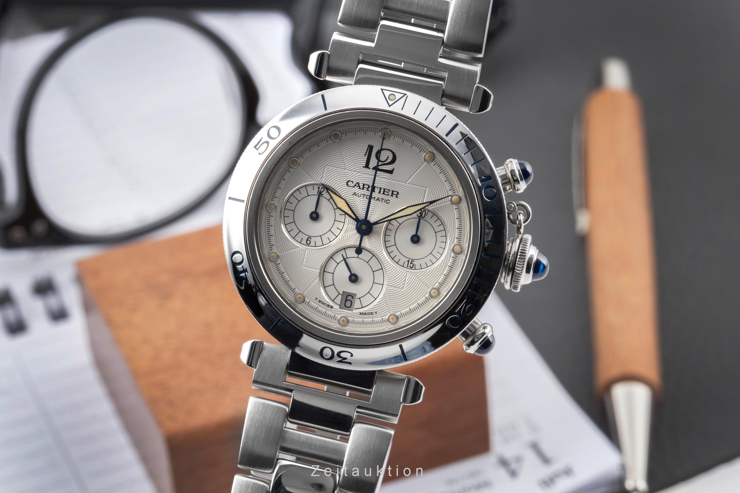 Cartier Pasha chronographe acier automatique montre pour hommes W31030H3  [2604278]