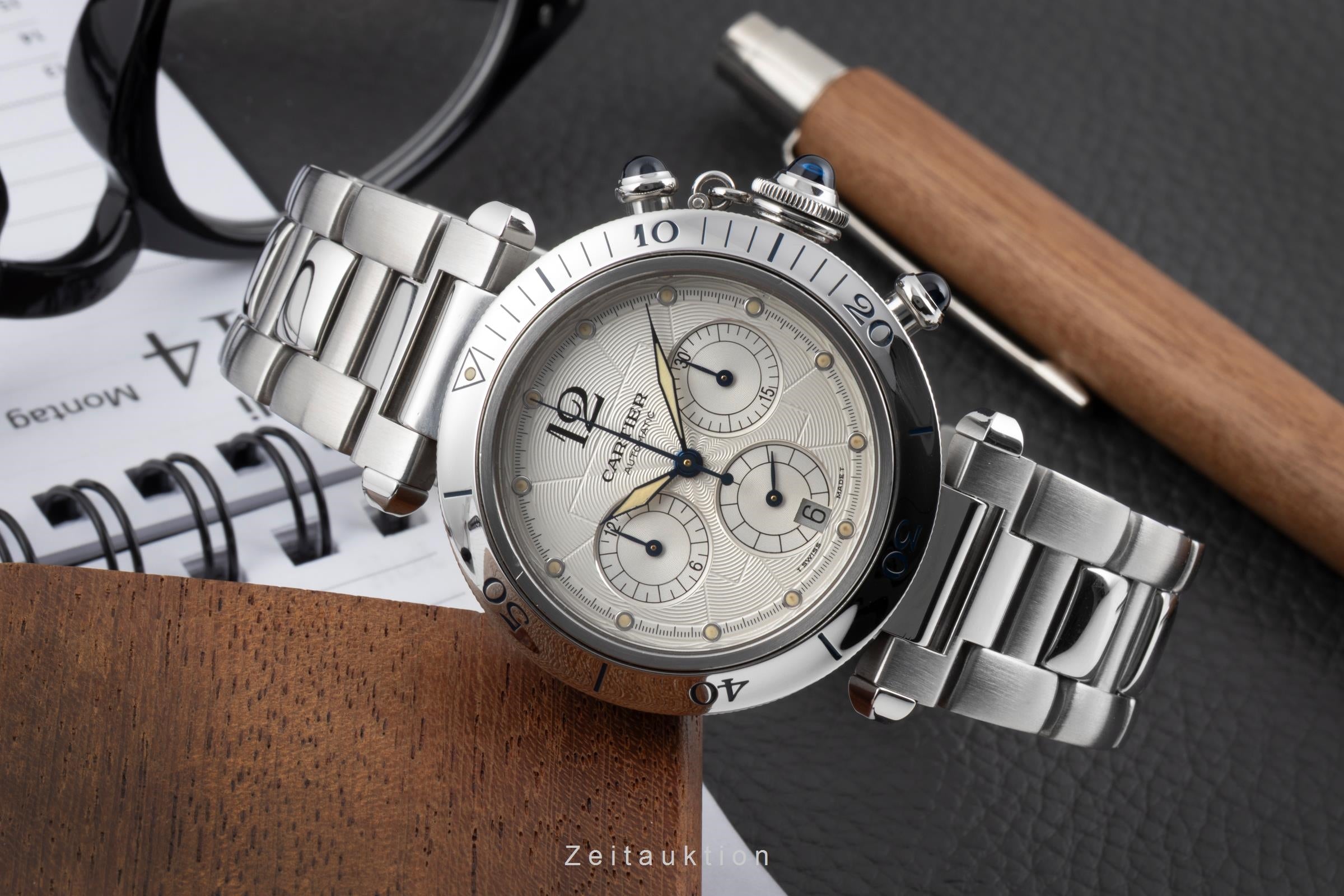 Cartier Pasha chronographe acier automatique montre pour hommes W31030H3  [2604278]