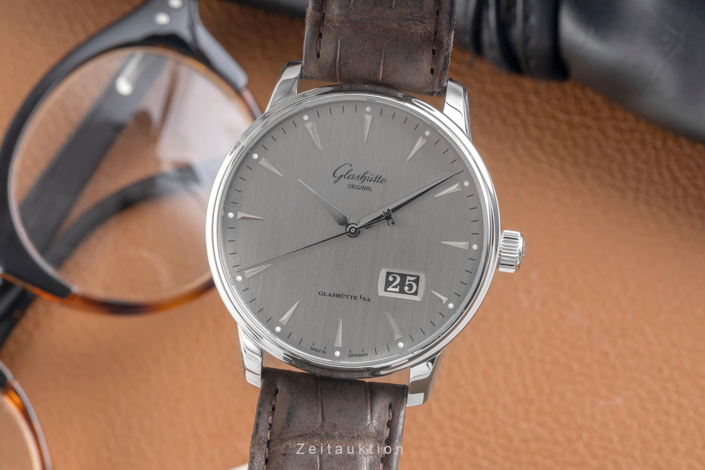 Glashütte Senator acero automático reloj para caballeros 1-36-03-03-02-31 LP: 10700EUR  [2604282]