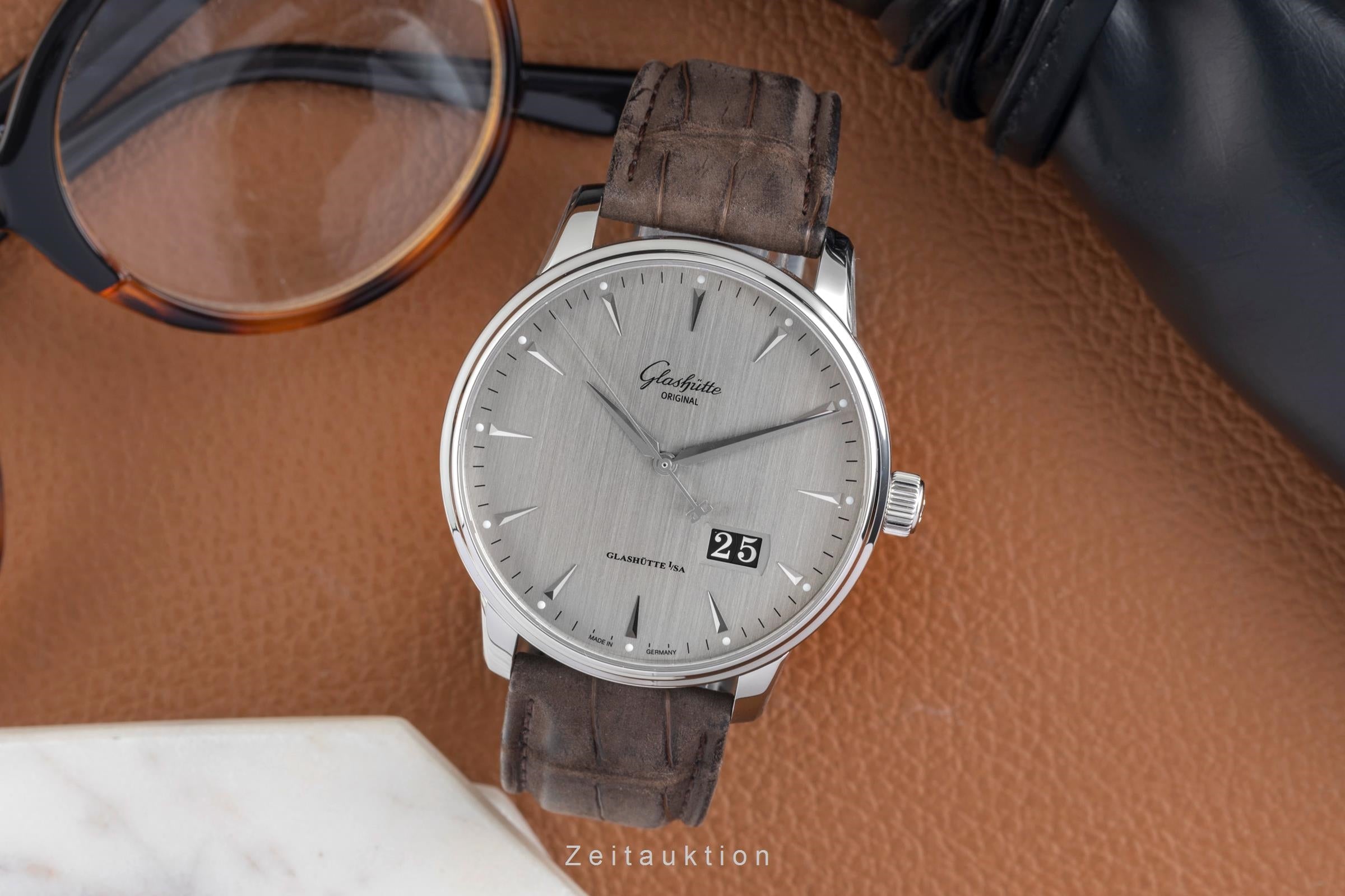 Glashütte Senator acero automático reloj para caballeros 1-36-03-03-02-31 LP: 10700EUR  [2604282]